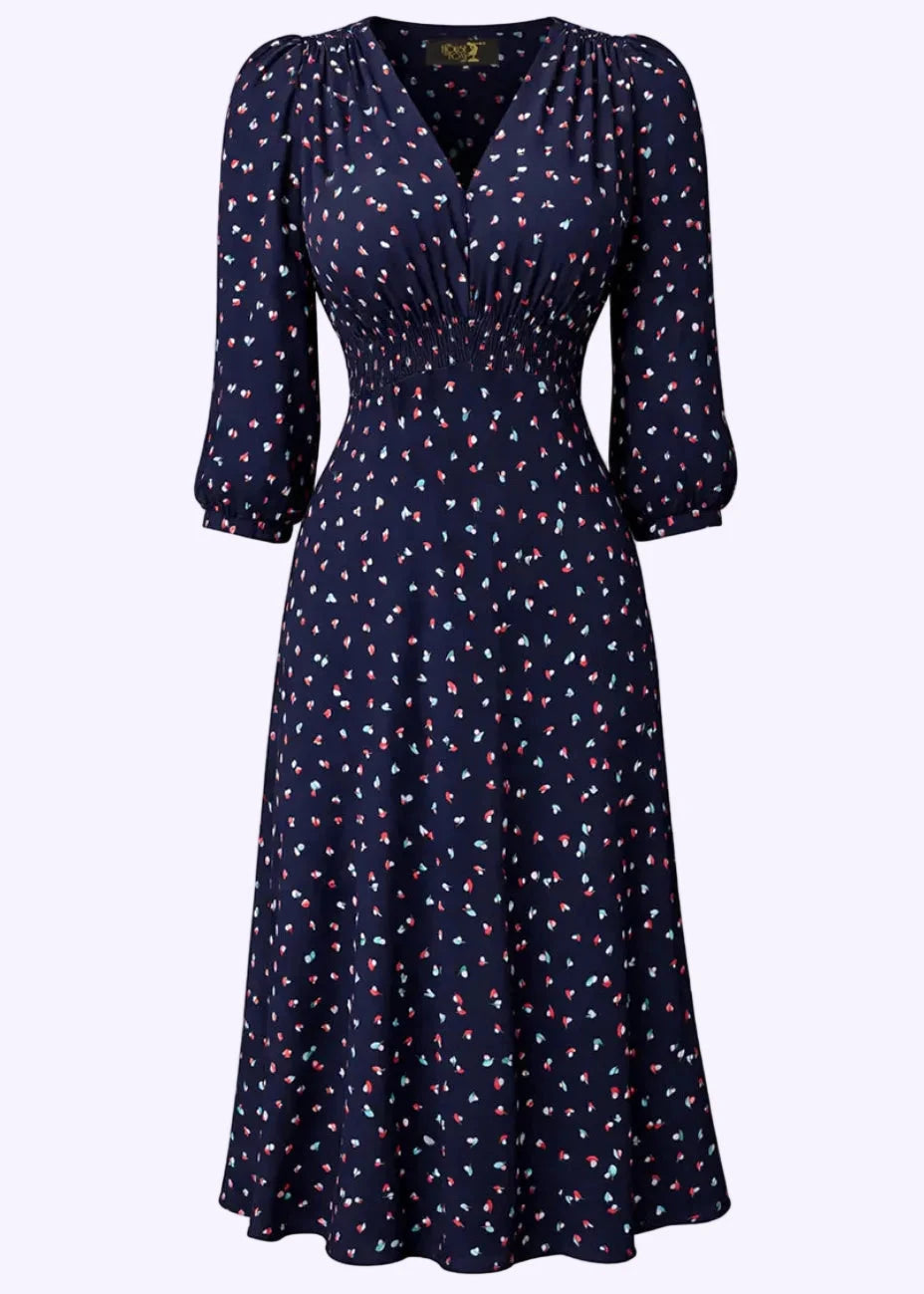 1940'er Vera A-line kjole - Ocean Pearl aline kjole House of Foxy