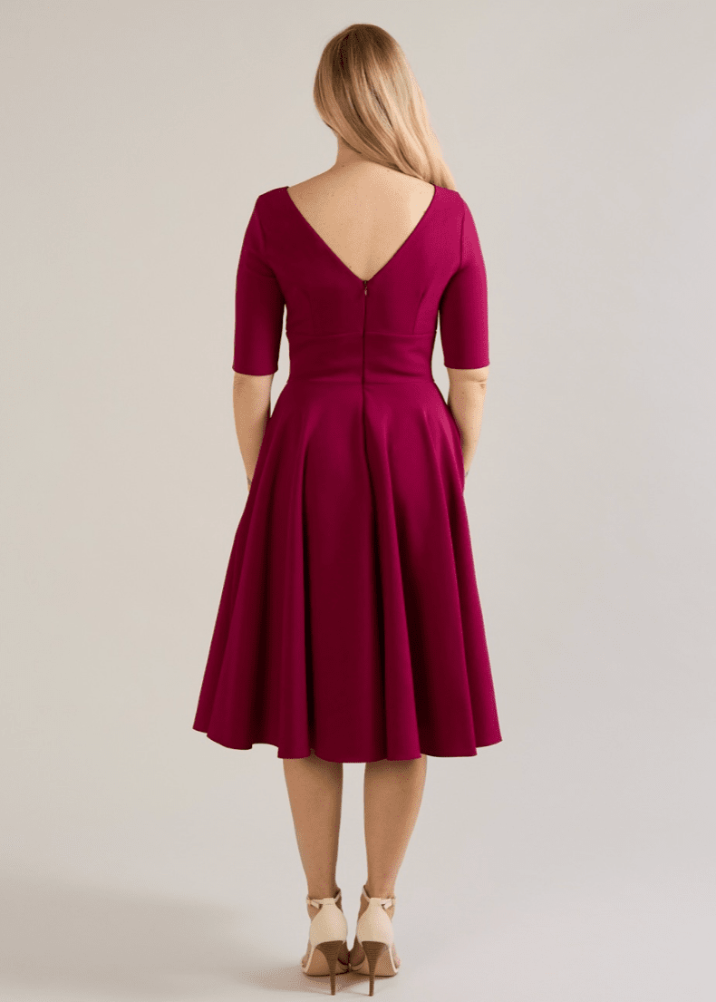 1950'er Hepburn swingkjole - berry swing kjole Pretty Dress Company