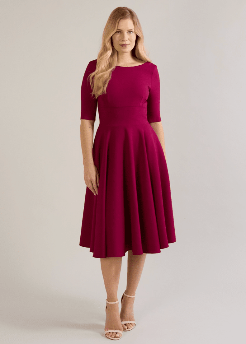 1950'er Hepburn swingkjole - berry swing kjole Pretty Dress Company