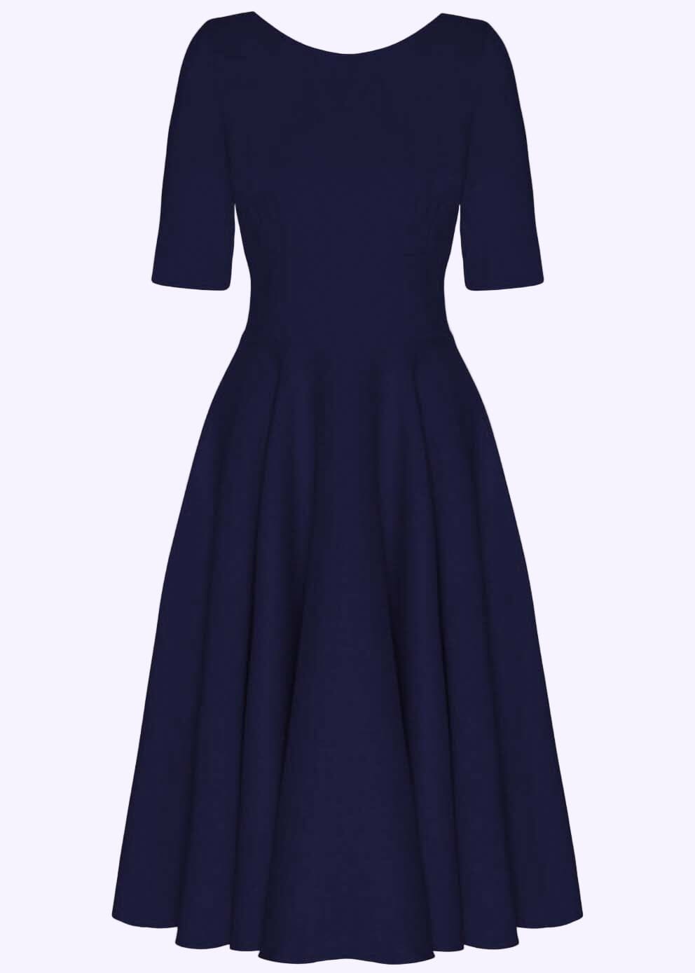 1950'er Hepburn swingkjole - navy blå swing kjole Pretty Dress Company