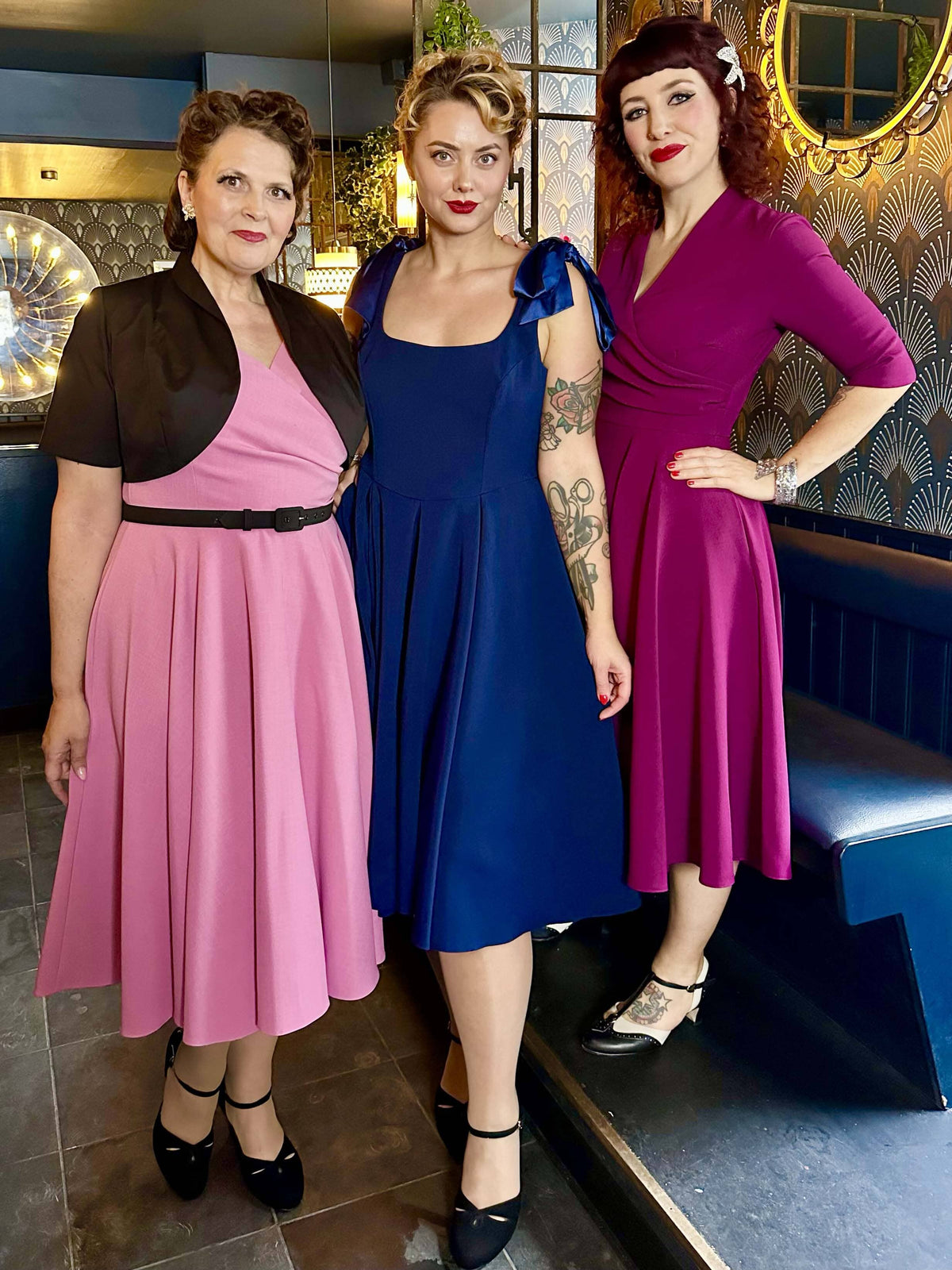 1950'er Josephine swing kjole - blå swing kjole Pretty Dress Company