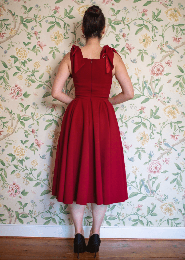 1950'er Josephine swing kjole - bordeaux swing kjole Pretty Dress Company