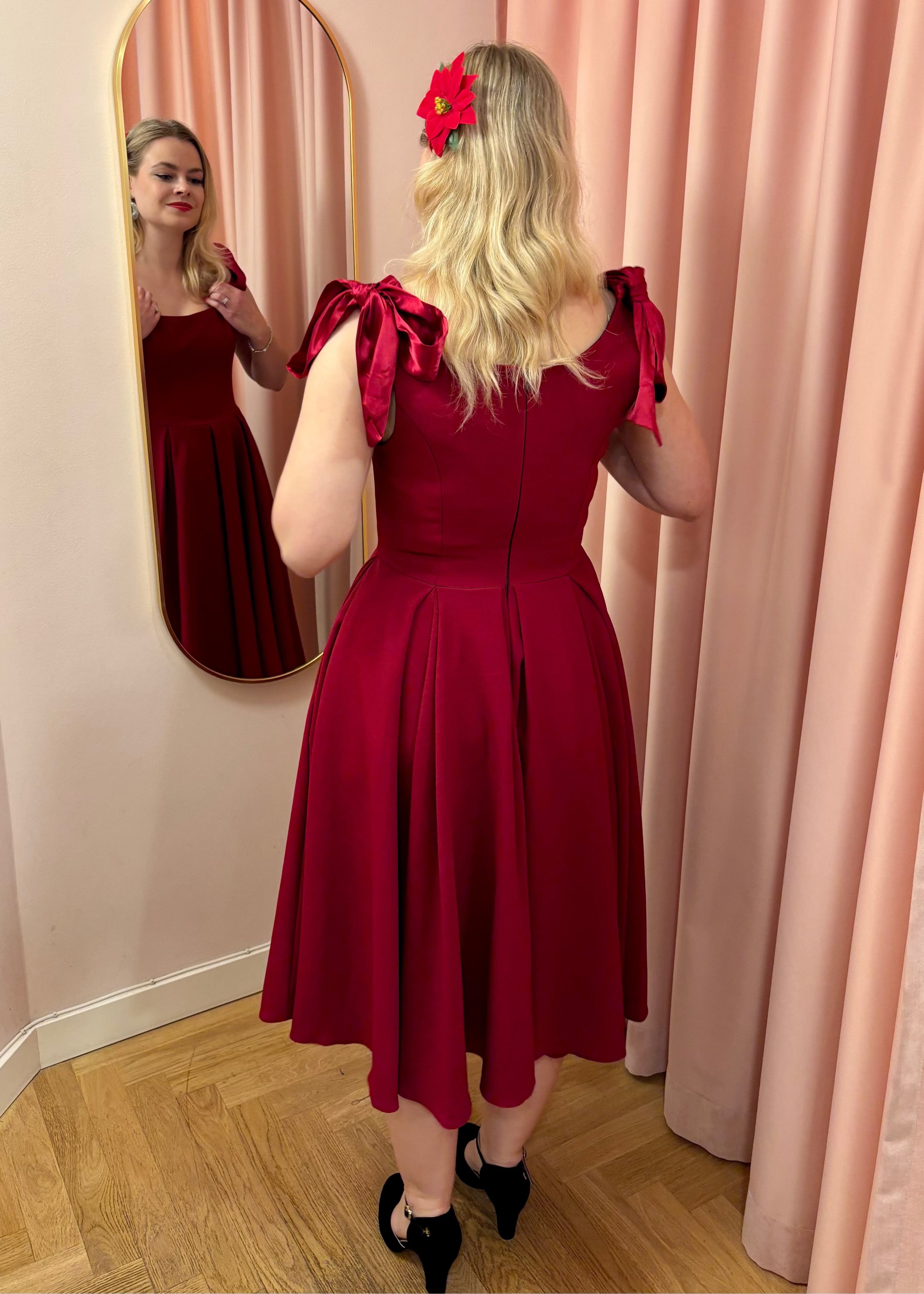 1950'er Josephine swing kjole - bordeaux swing kjole Pretty Dress Company
