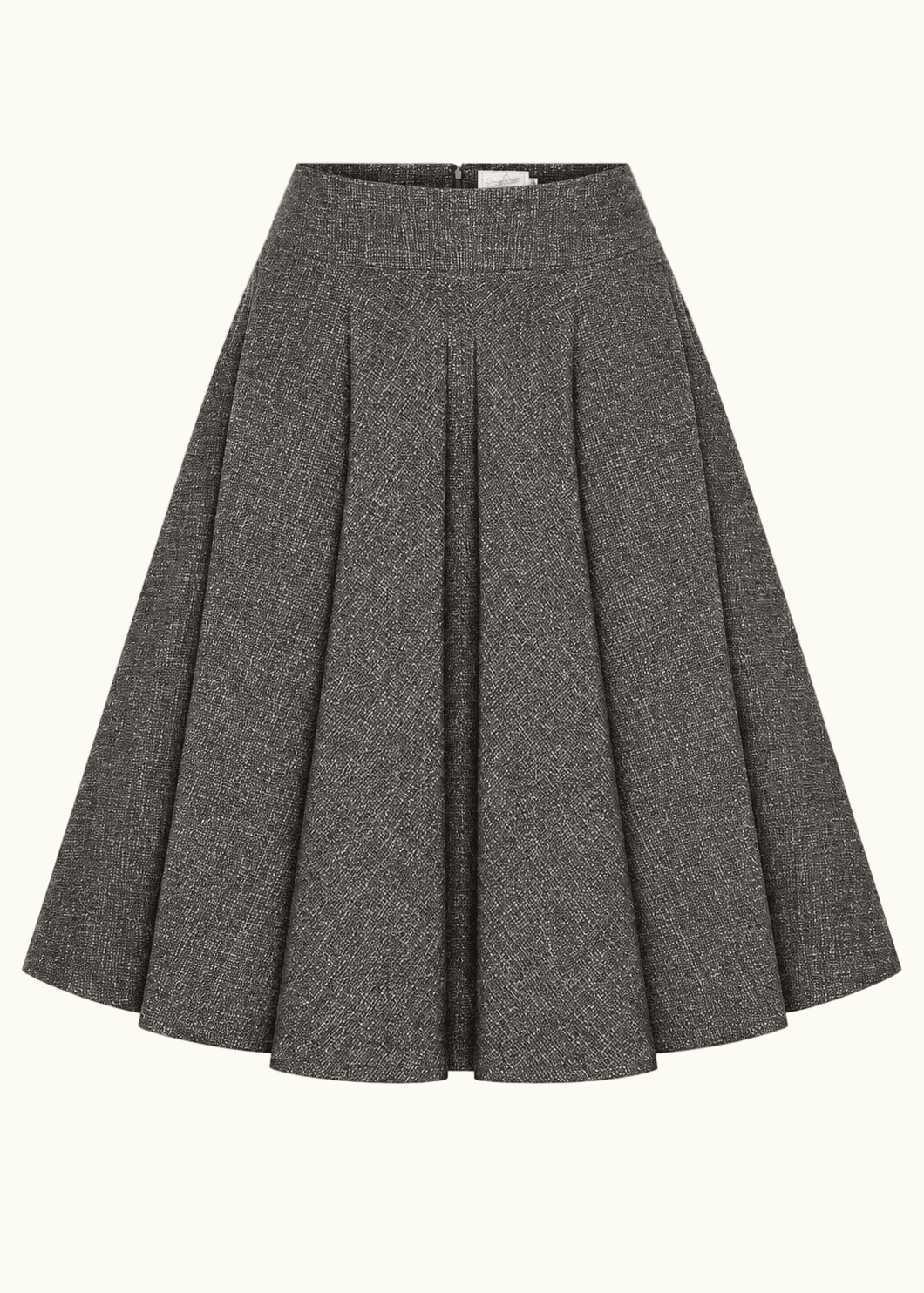 1950'er stils swingnederdel - grå linen look swing nederdel Daisy Dapper