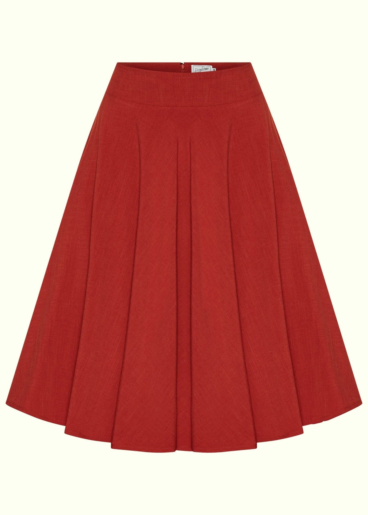 1950er stils swingnederdel i brændt orange swing nederdel Daisy Dapper
