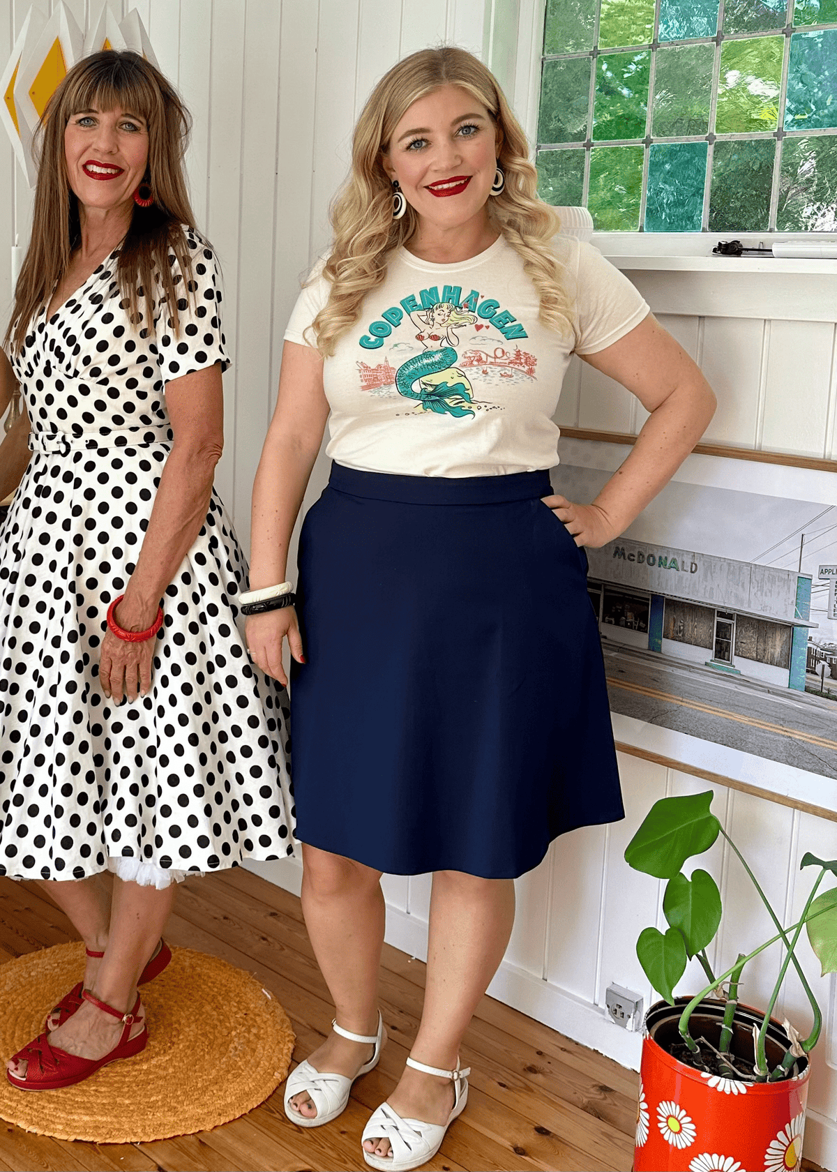A-line nederdel i navy blå Nederdel Daisy Dapper