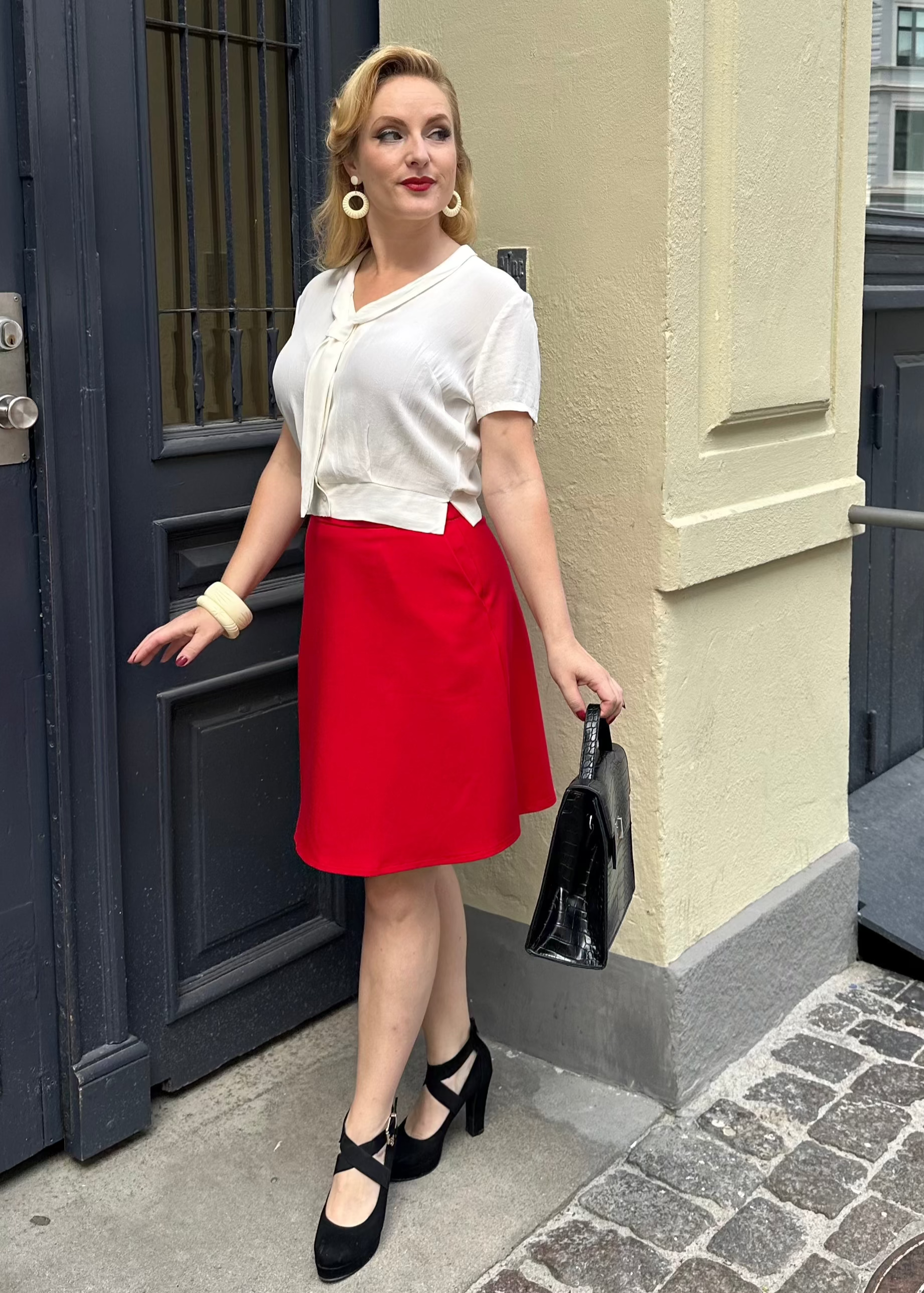A-line nederdel i rød Nederdel Daisy Dapper