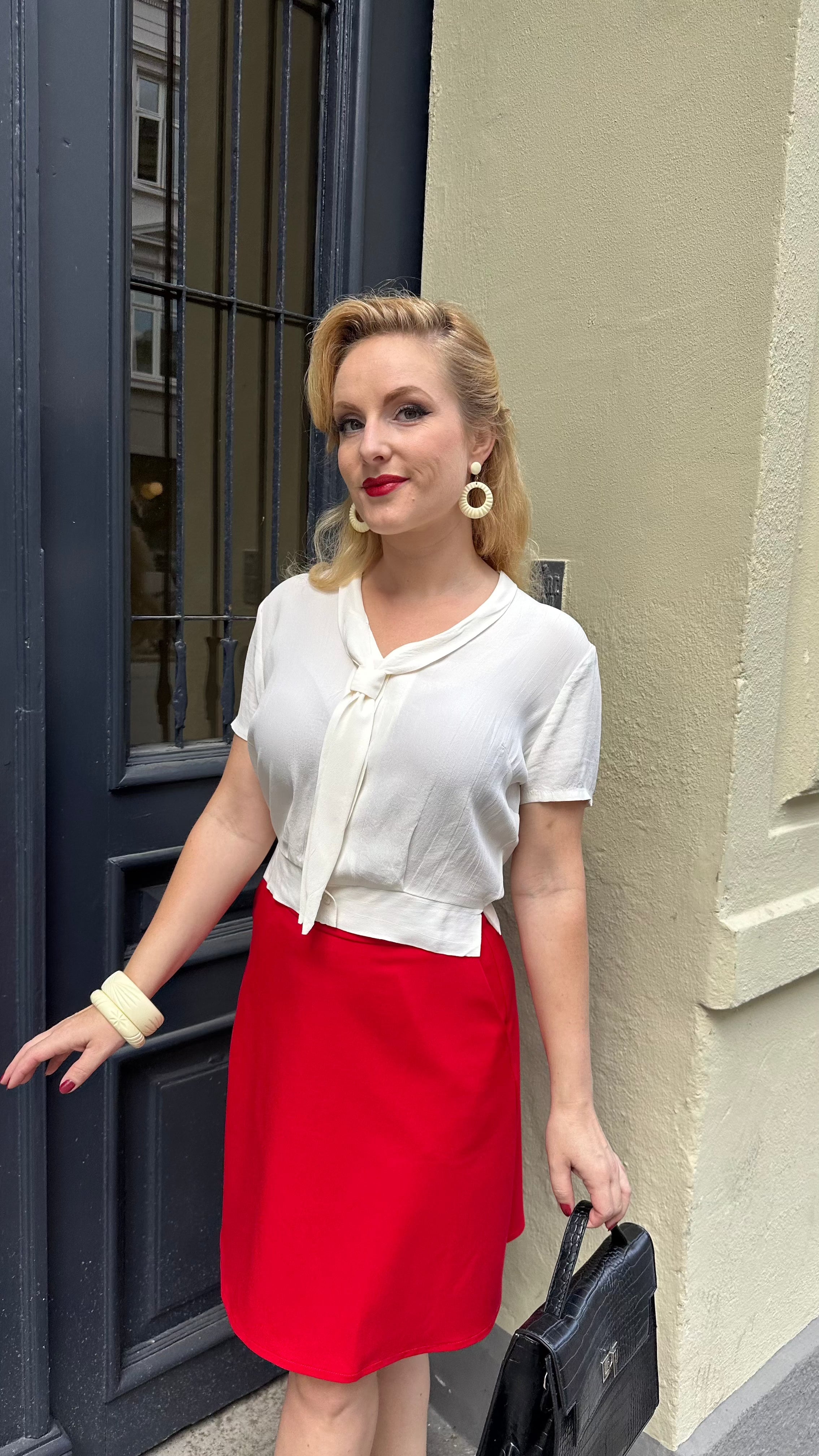 A-line nederdel i rød Nederdel Daisy Dapper