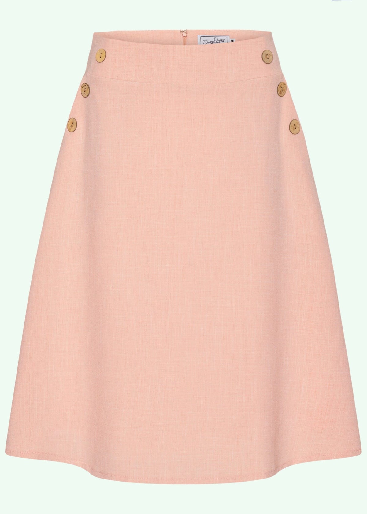 A-line nederdel med knapper i lys rosa aline nederdel Daisy Dapper