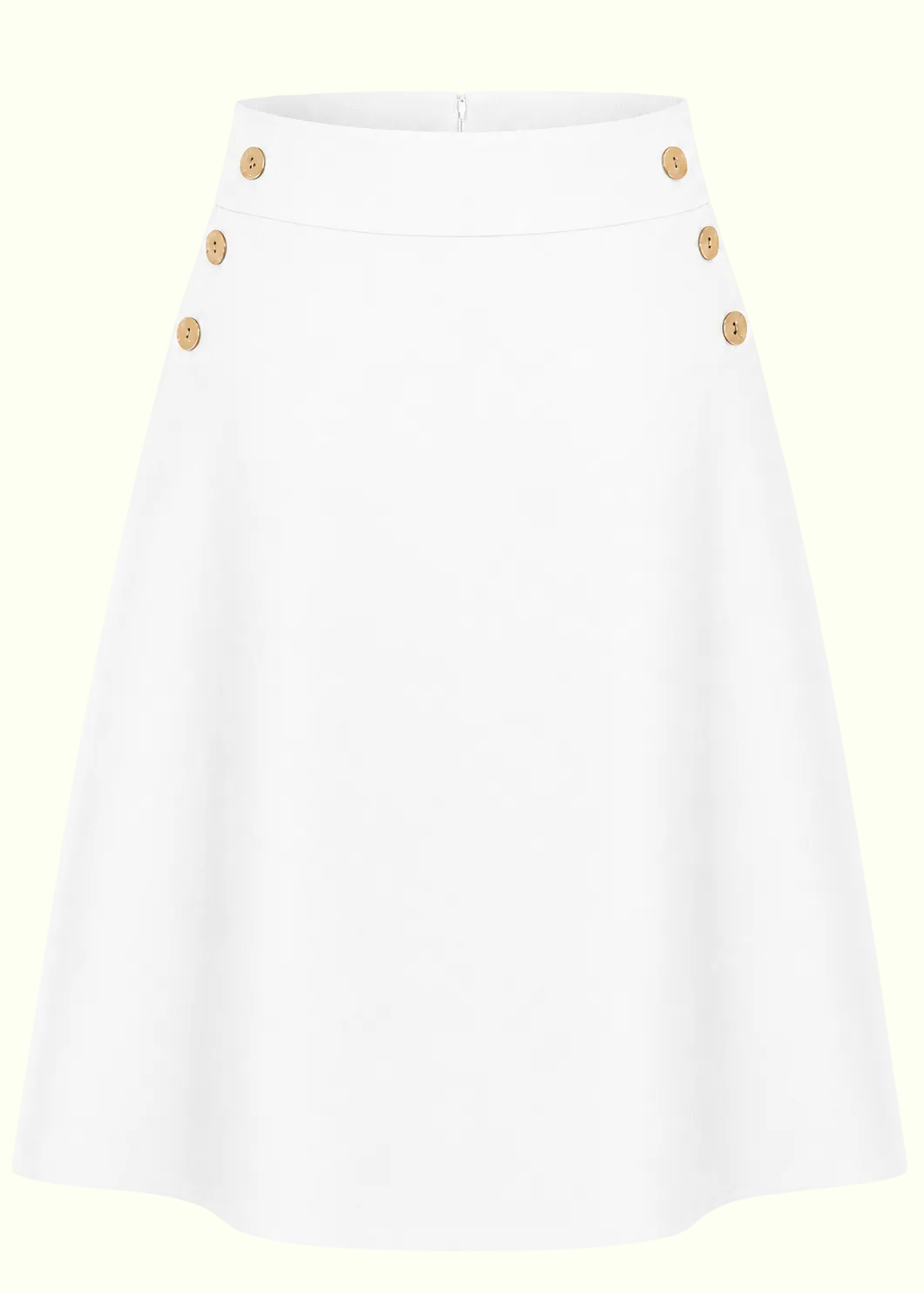 A-line nederdel med knapper - råhvid aline nederdel Daisy Dapper