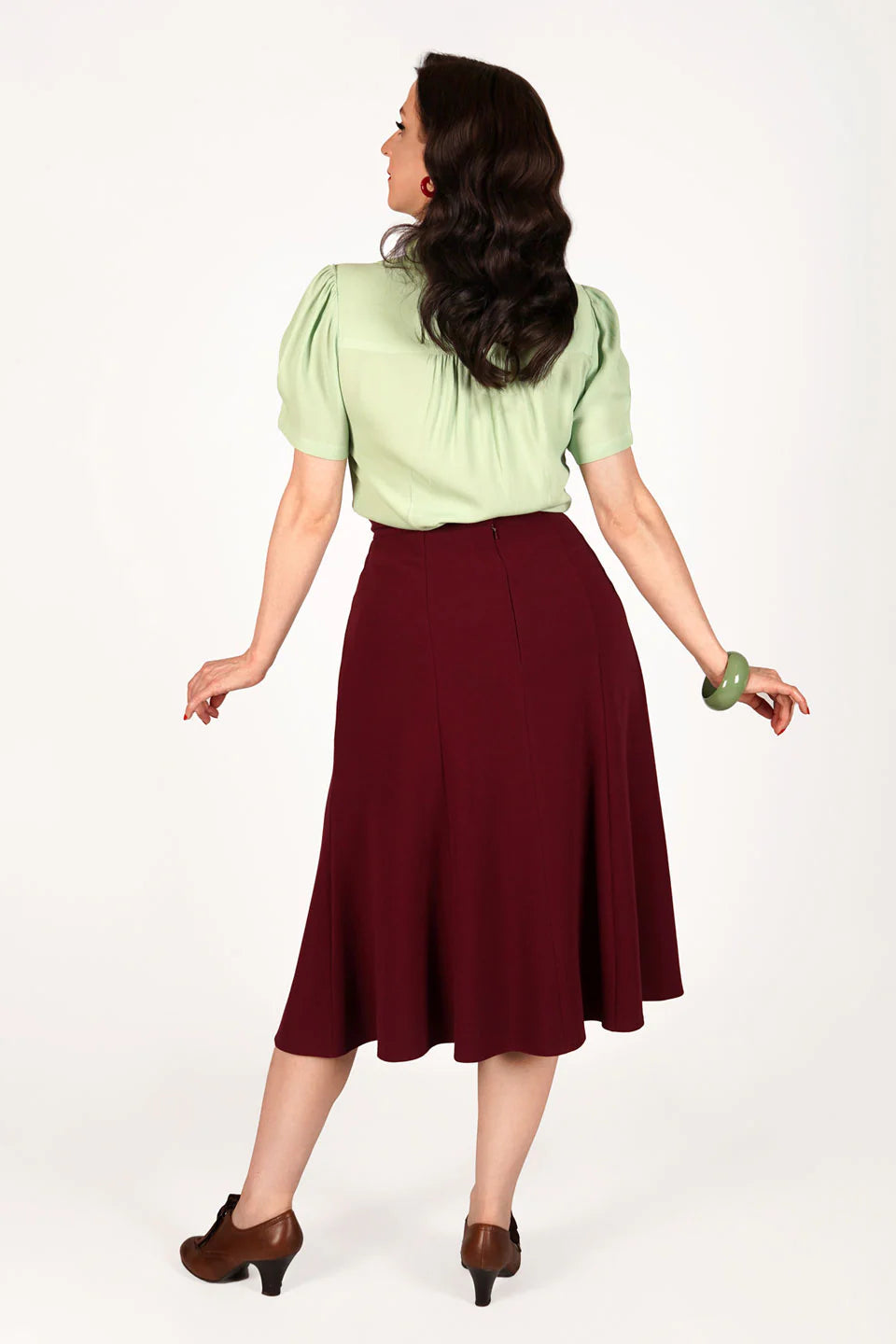 Bette Midi nederdel i bordeaux aline nederdel Weekend Doll