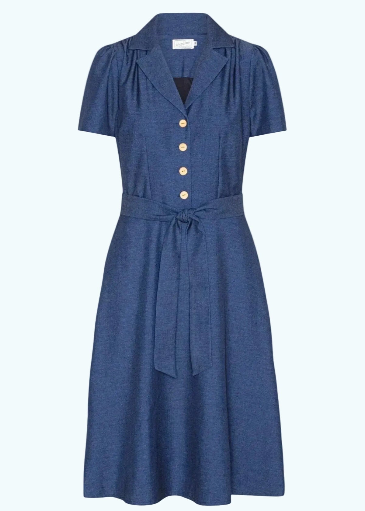 Betty kortærmet skjortekjole - blå denimlook skjortekjole Daisy Dapper