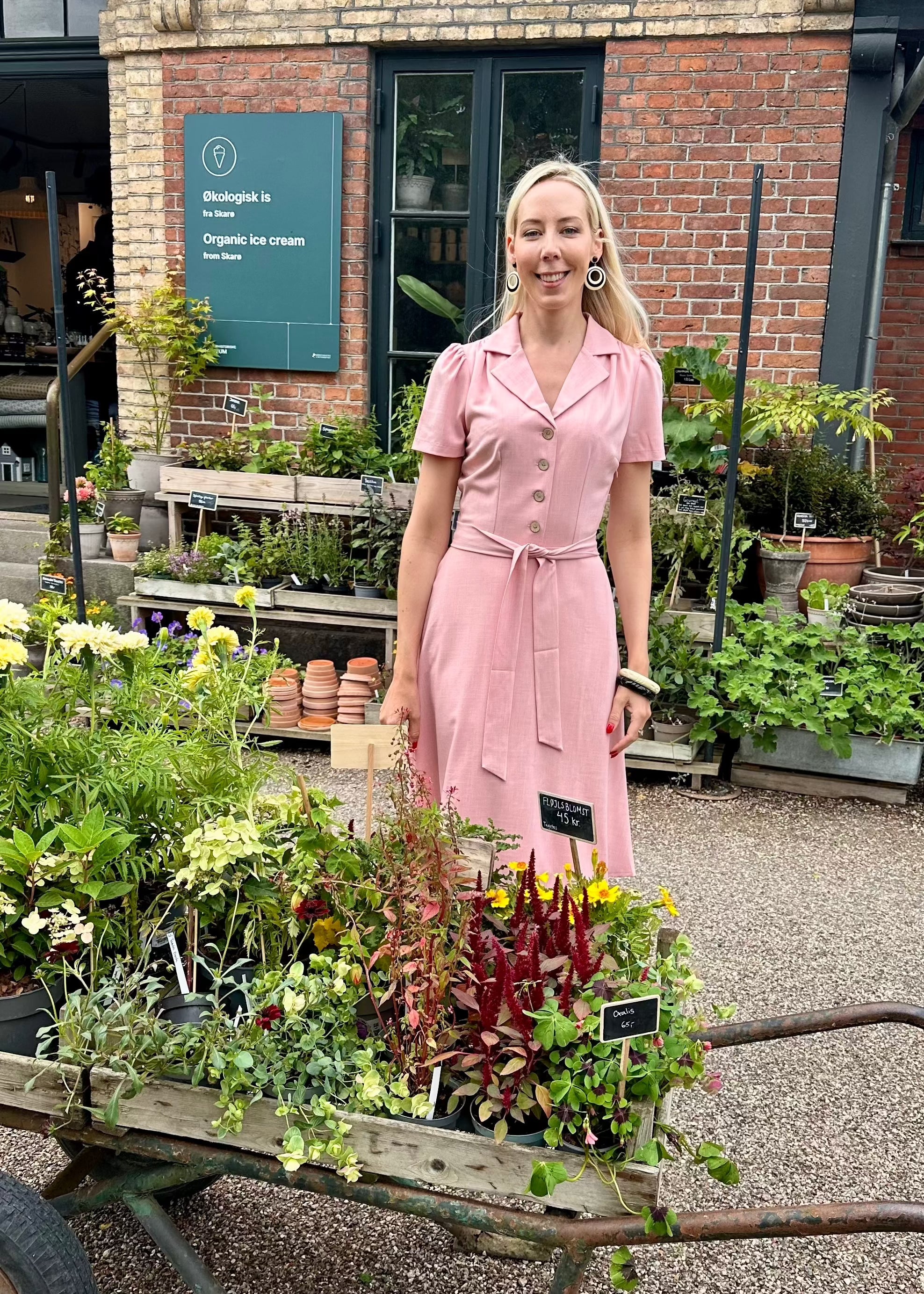 Betty kortærmet skjortekjole i lys rosa Kjoler Daisy Dapper