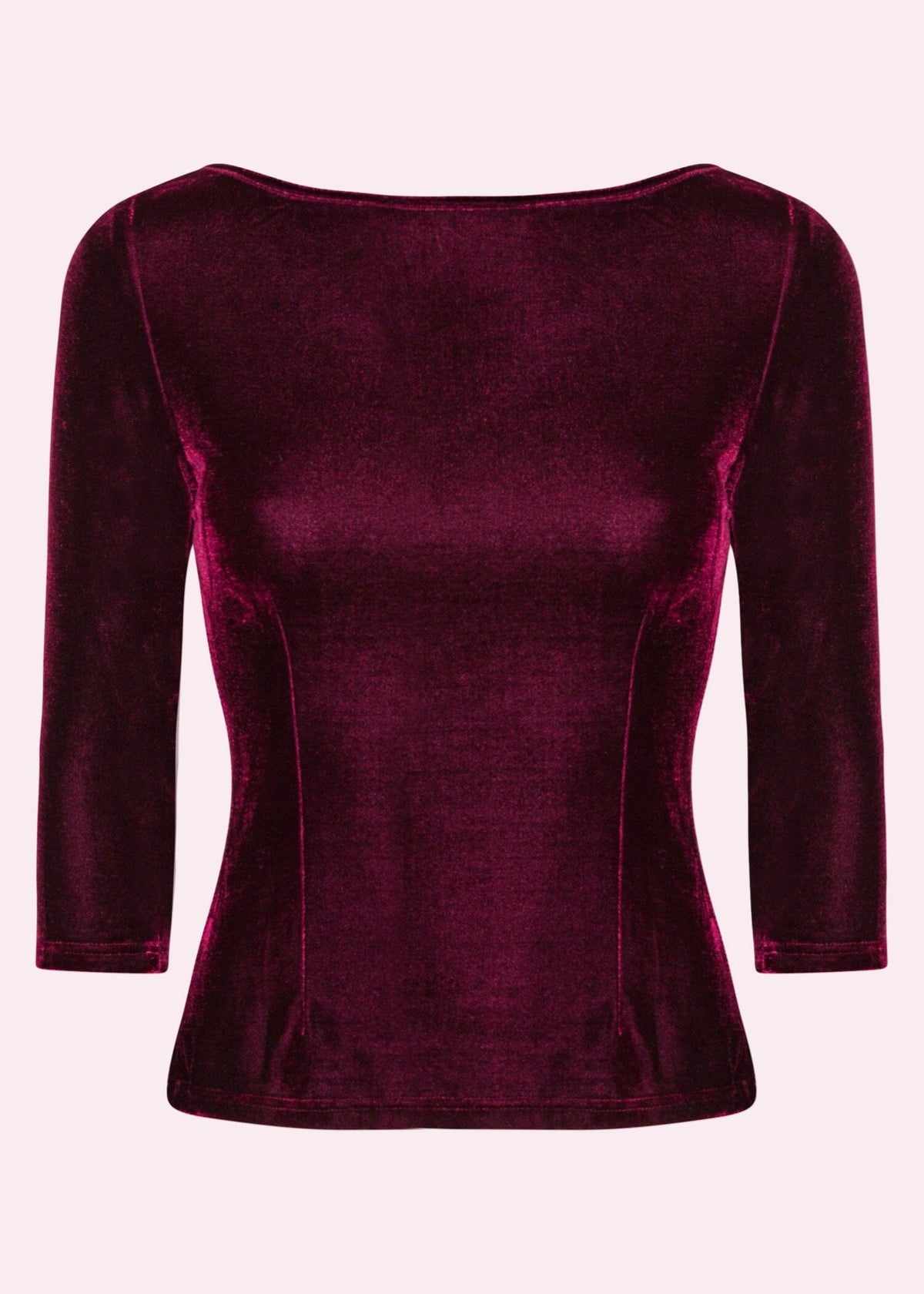 Boatneck vendbar top i bordeaux velour jersey top Daisy Dapper