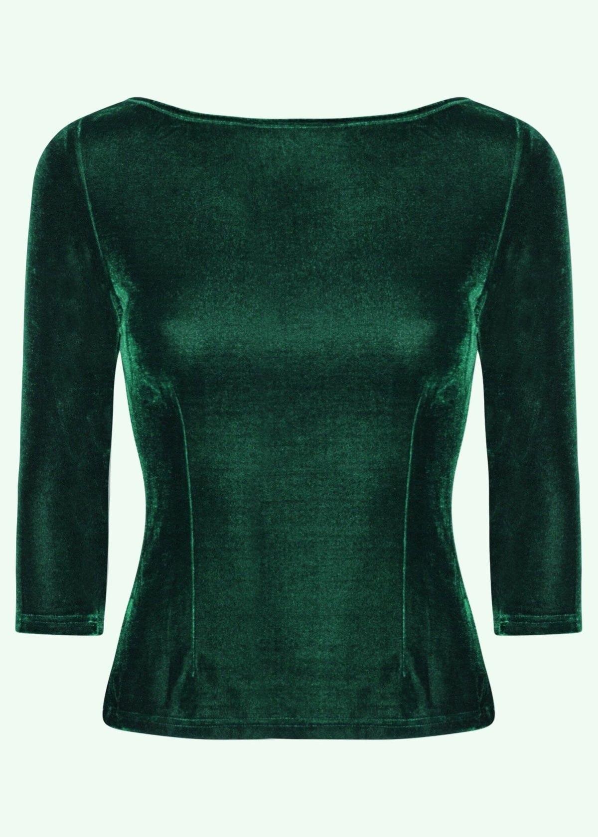 Boatneck vendbar top i grøn velour jersey top Daisy Dapper