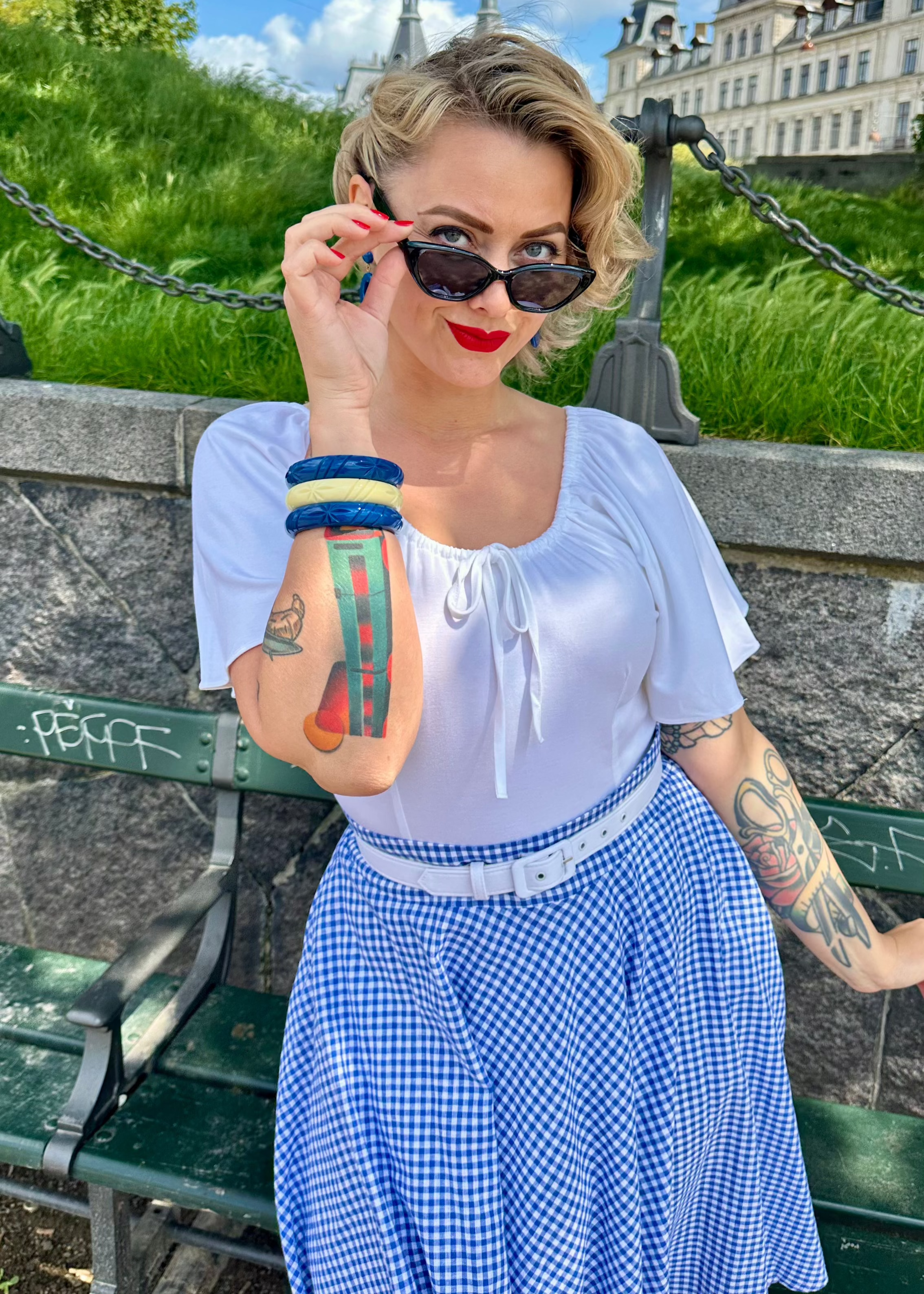 Butterfly top i råhvid jersey top Daisy Dapper
