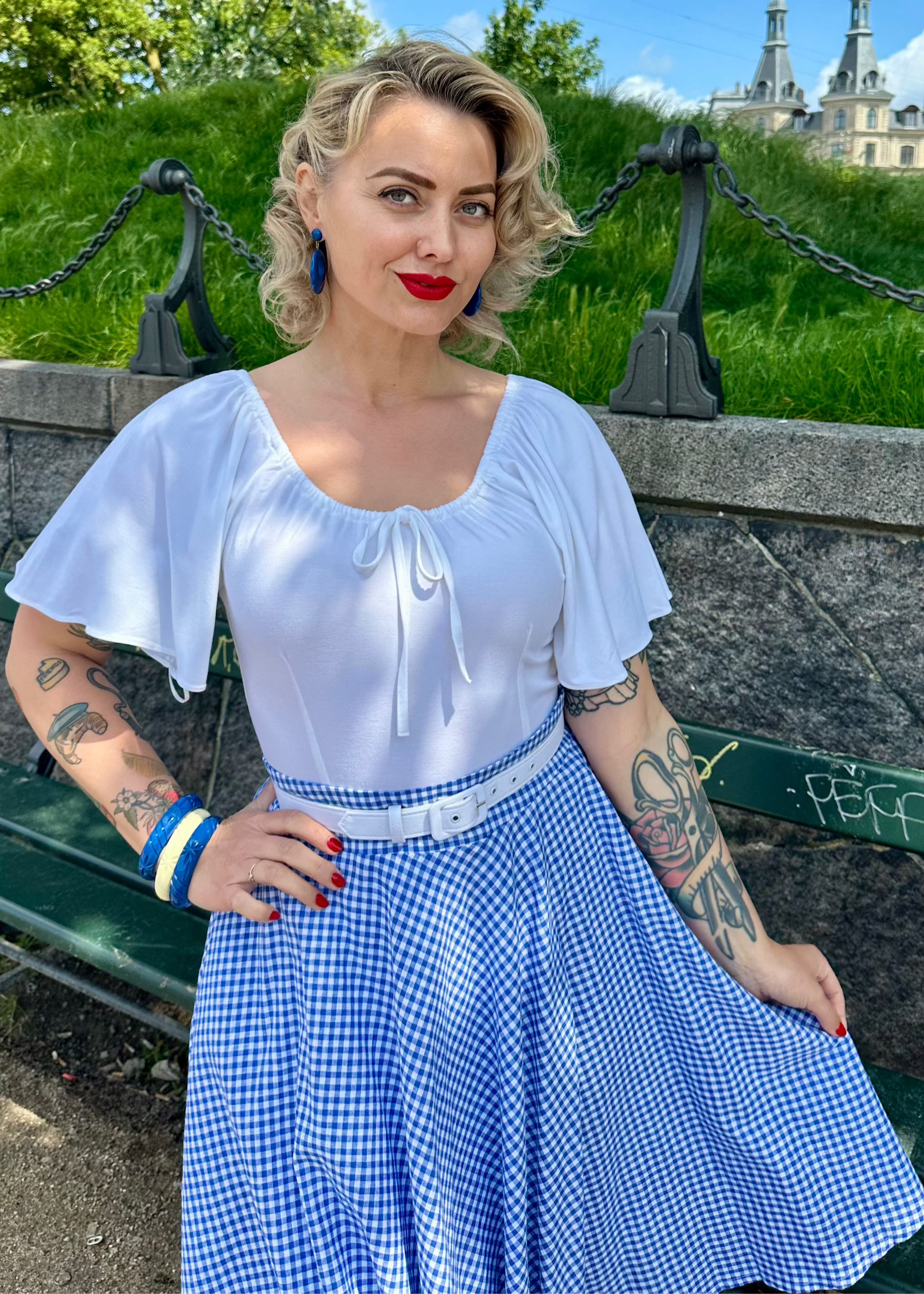 Butterfly top i råhvid jersey top Daisy Dapper