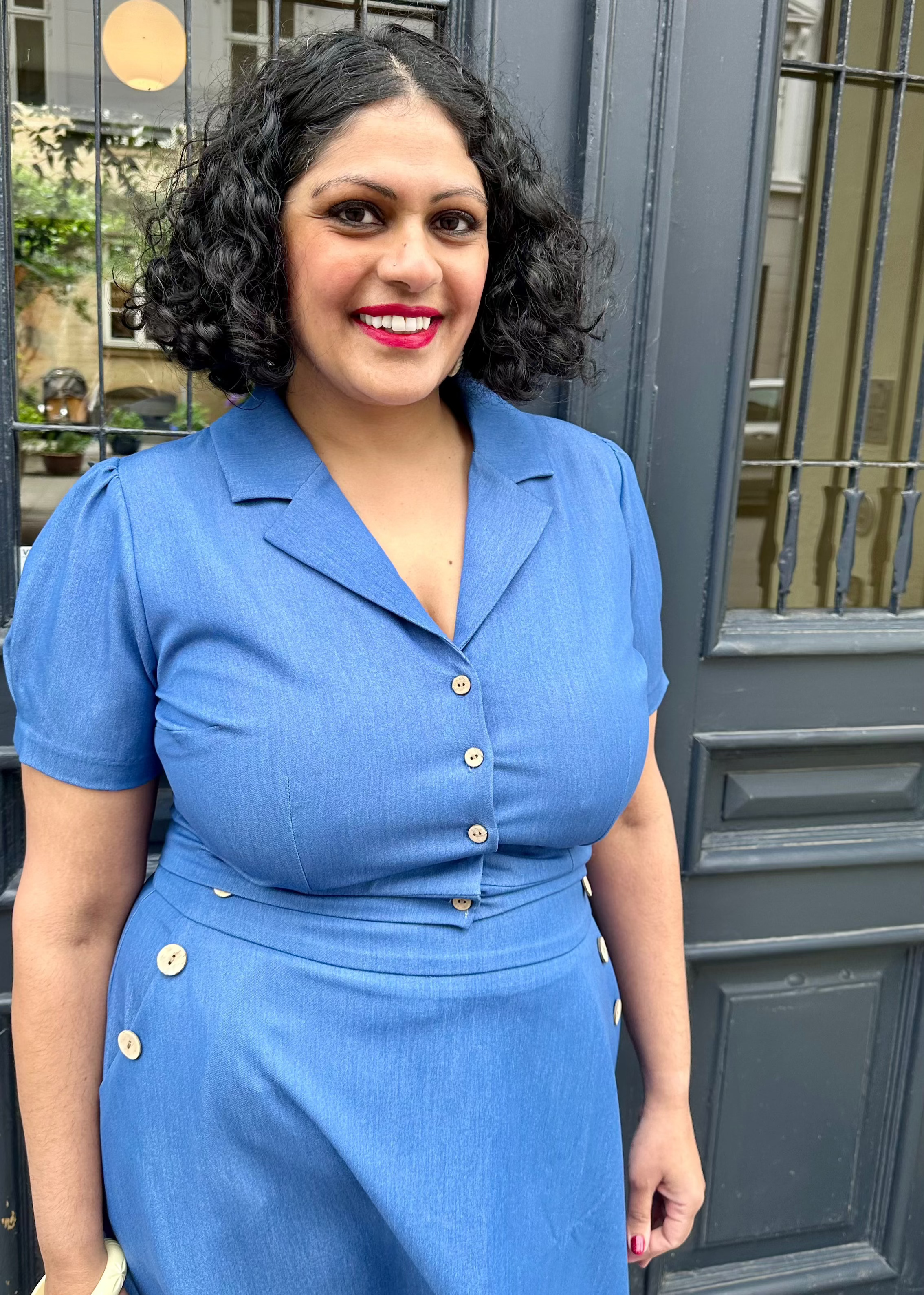 Daisy kortærmet skjorte i denimblå kortærmet skjorte Daisy Dapper