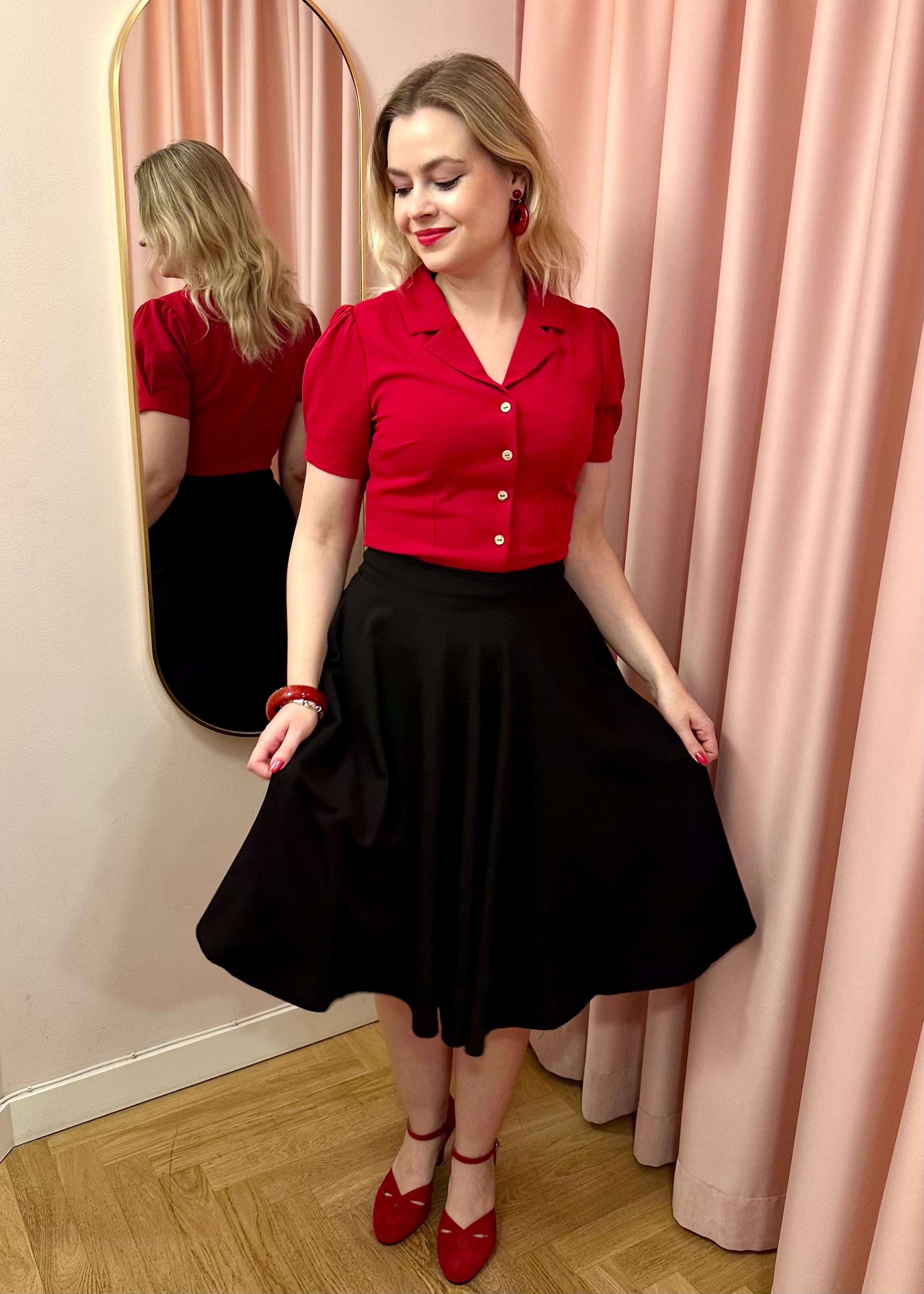 Daisy kortærmet skjorte - rød kortærmet skjorte Daisy Dapper