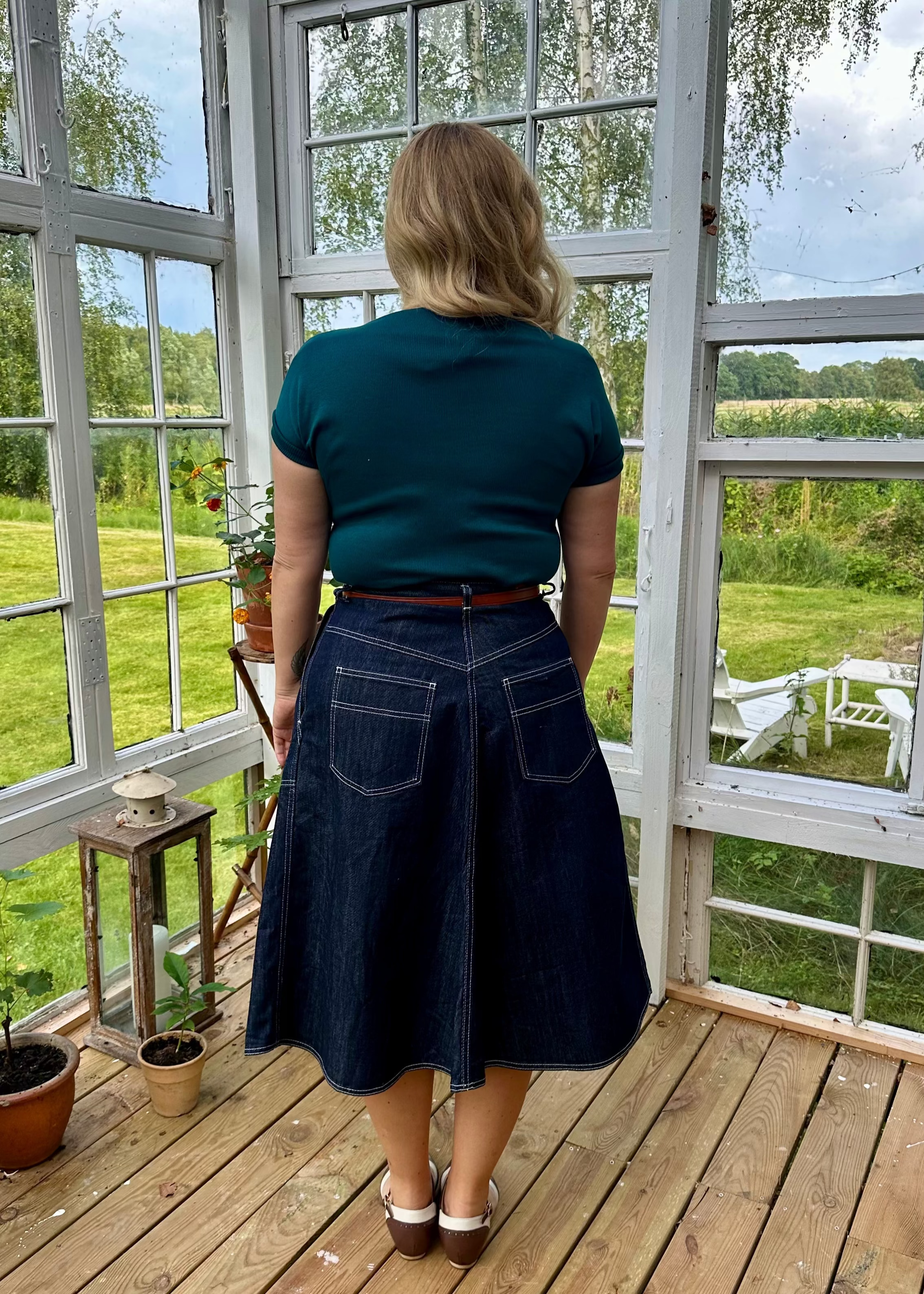 Denim Aline nederdel aline nederdel Freddies Of Pinewood