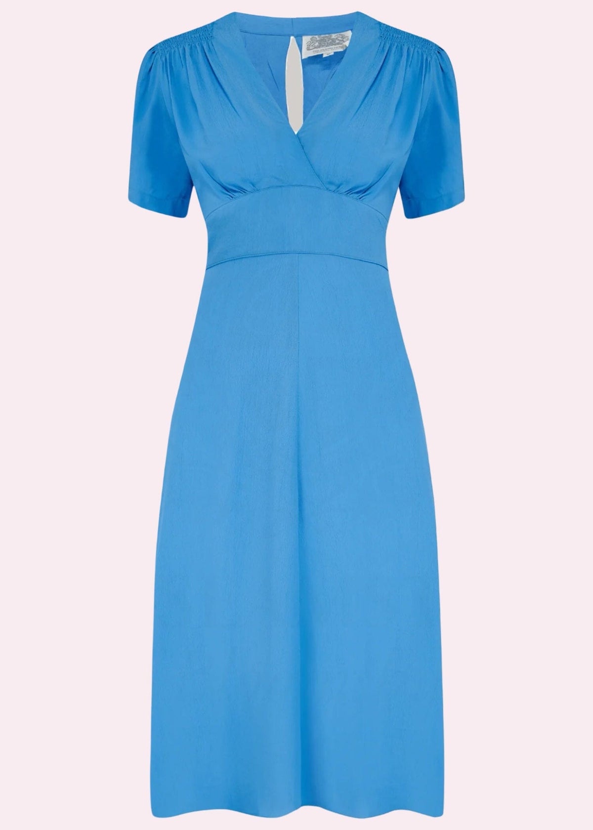Dolores A-line kjole i Palaca Blue aline kjole Seamstress Of Bloomsbury