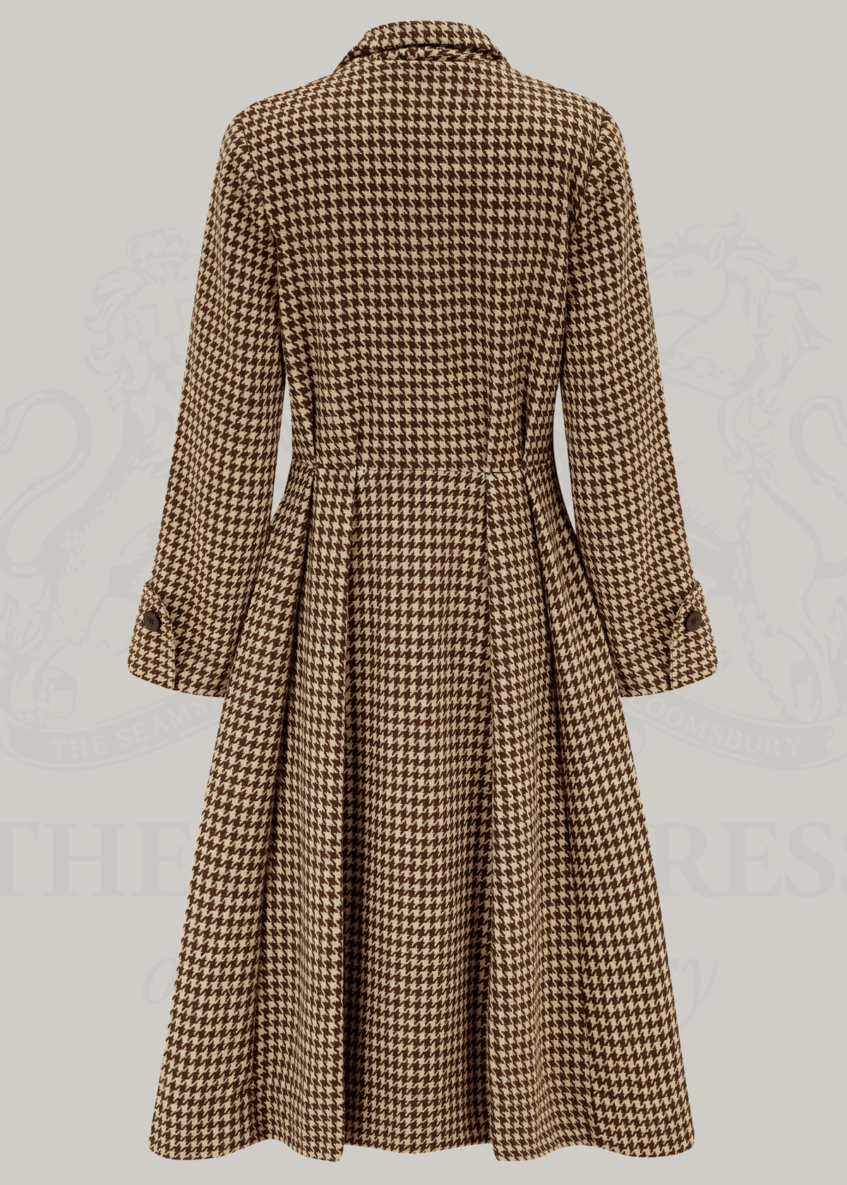 Elisabeth 1940er frakke - brun pepitetern frakke Seamstress Of Bloomsbury