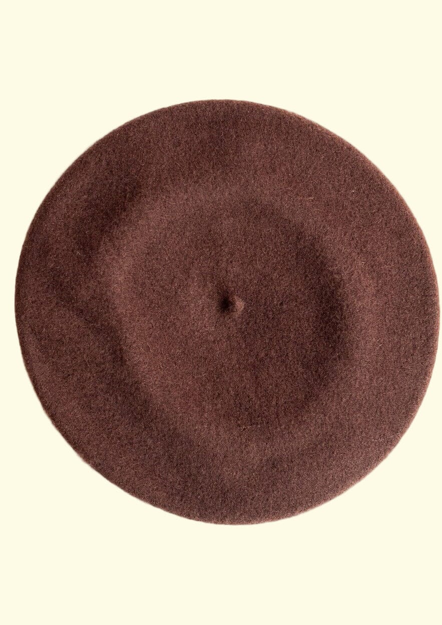 Klassisk brun baret i uld Accessories Diefenthal