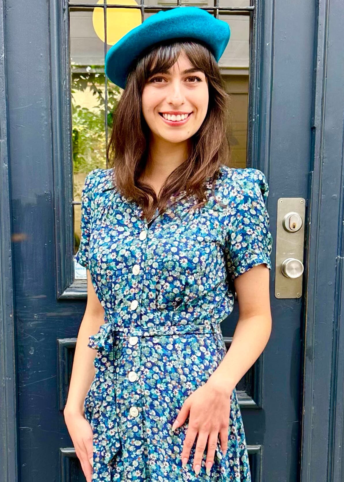 Klassisk teal farvet baret i uld Accessories Diefenthal