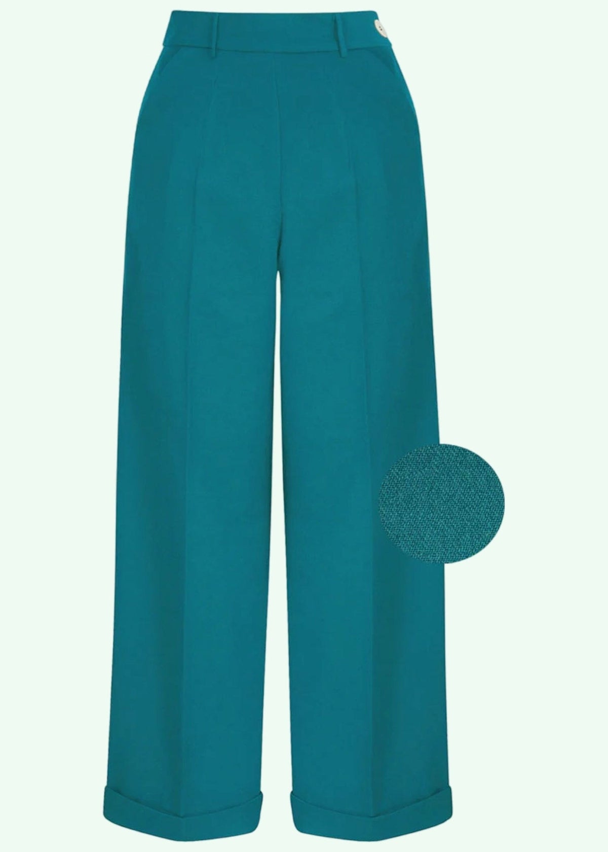 Klassiske højtaljede bukser i teal bukser Weekend Doll