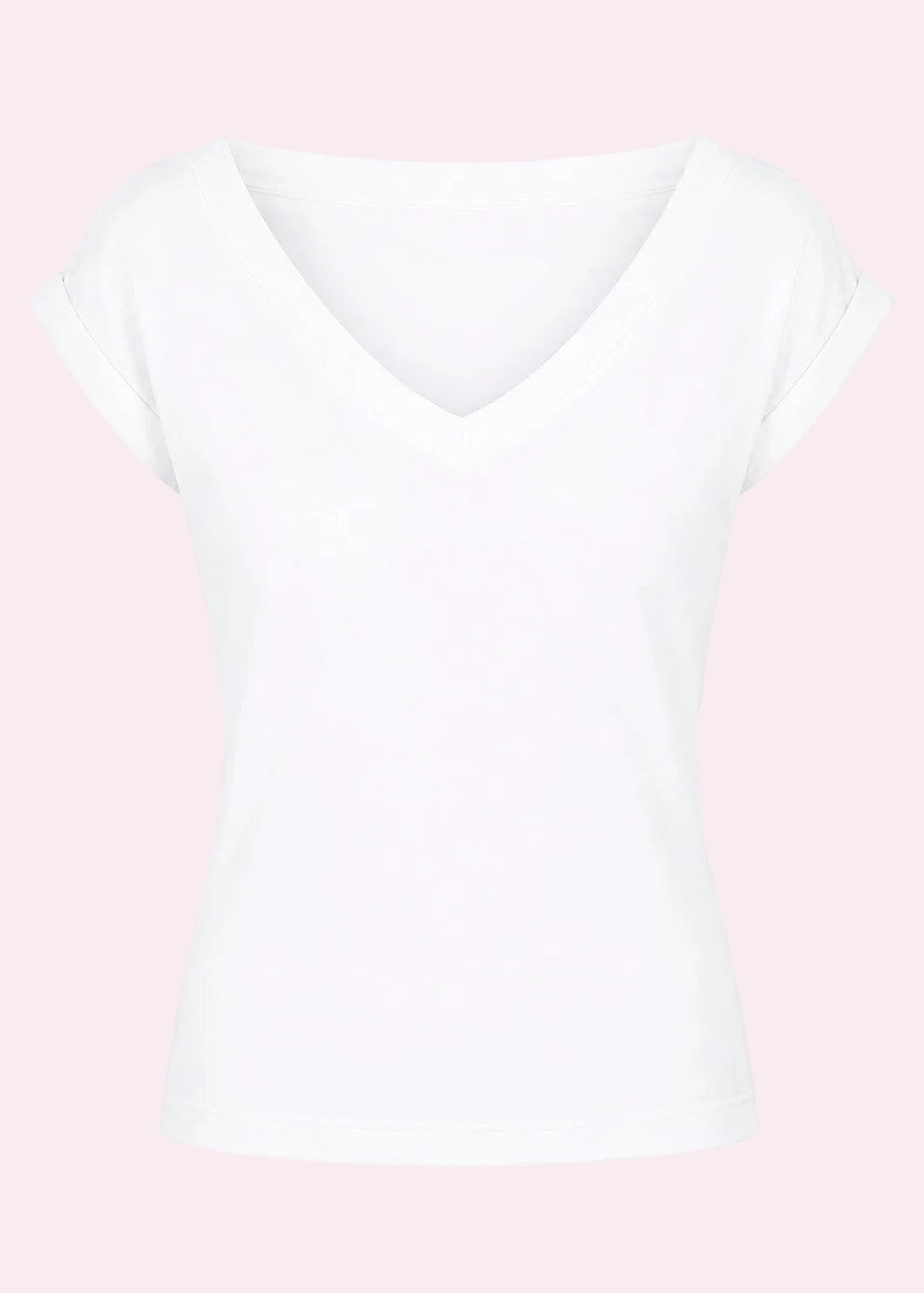 Kortærmet vendbar boatneck top - hvid jersey top Daisy Dapper