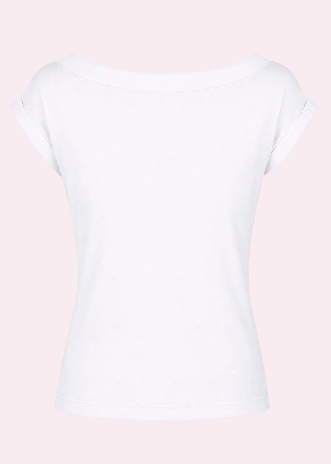 Kortærmet vendbar boatneck top - hvid jersey top Daisy Dapper