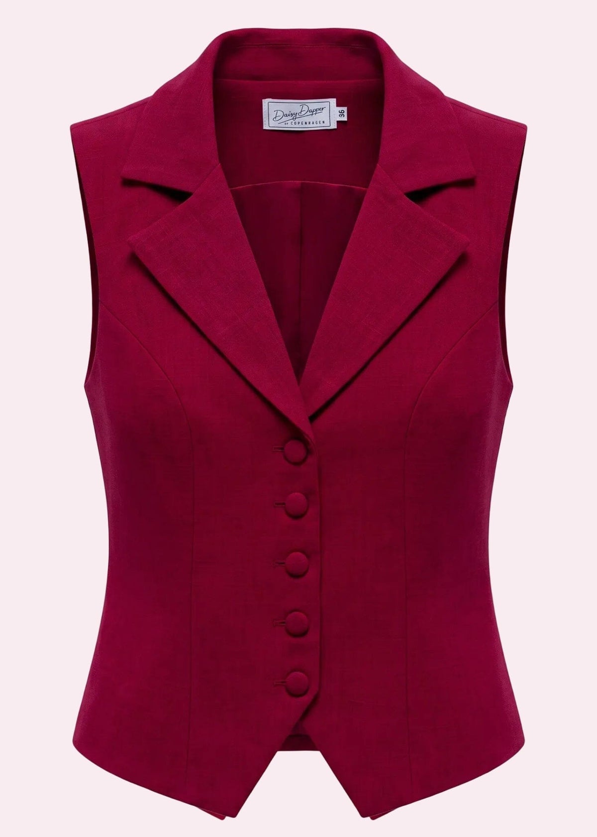 Marlene vest - berry linen look vest Daisy Dapper