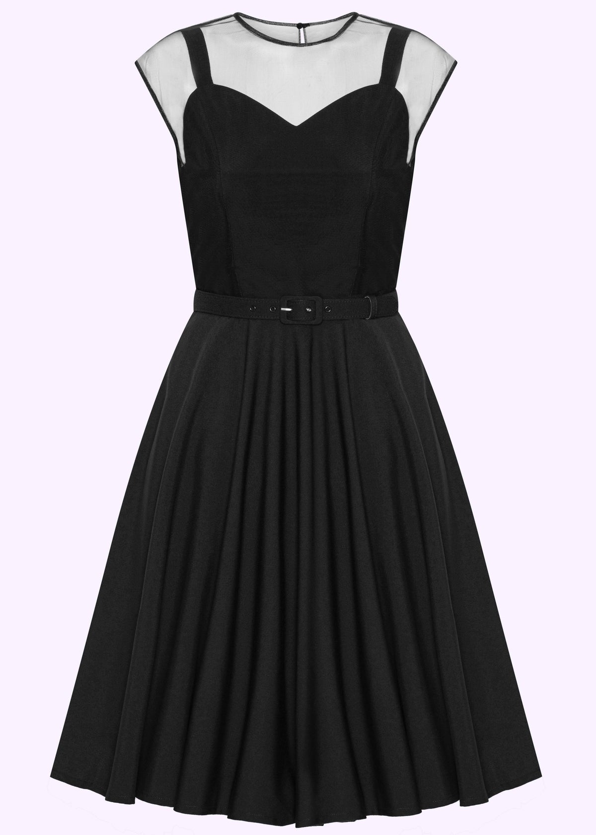 Matilda swing kjole i sort med chiffon detalje Kjoler Daisy Dapper