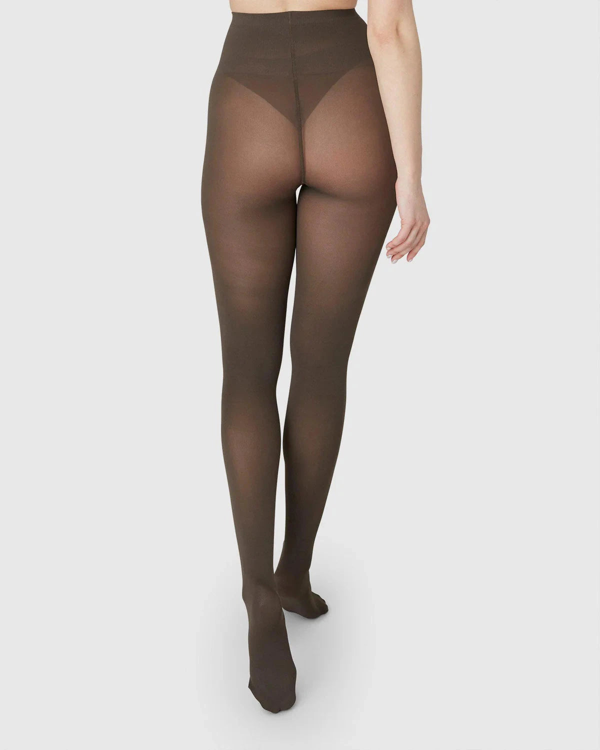 Olivia strømpebukser i brun 60 denier toej Swedish Stockings