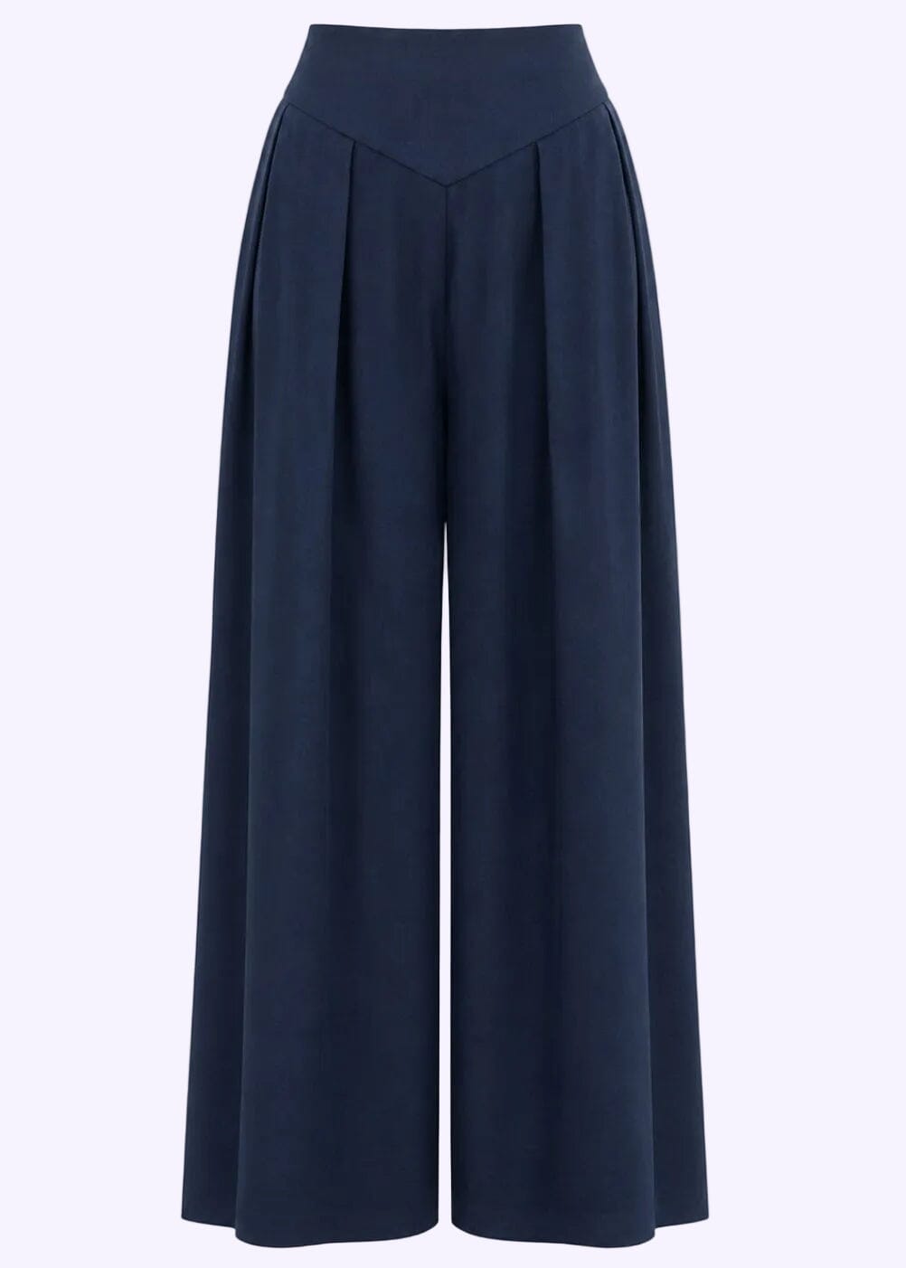 Palazzo bukser med høj talje - navy linen look bukser Daisy Dapper