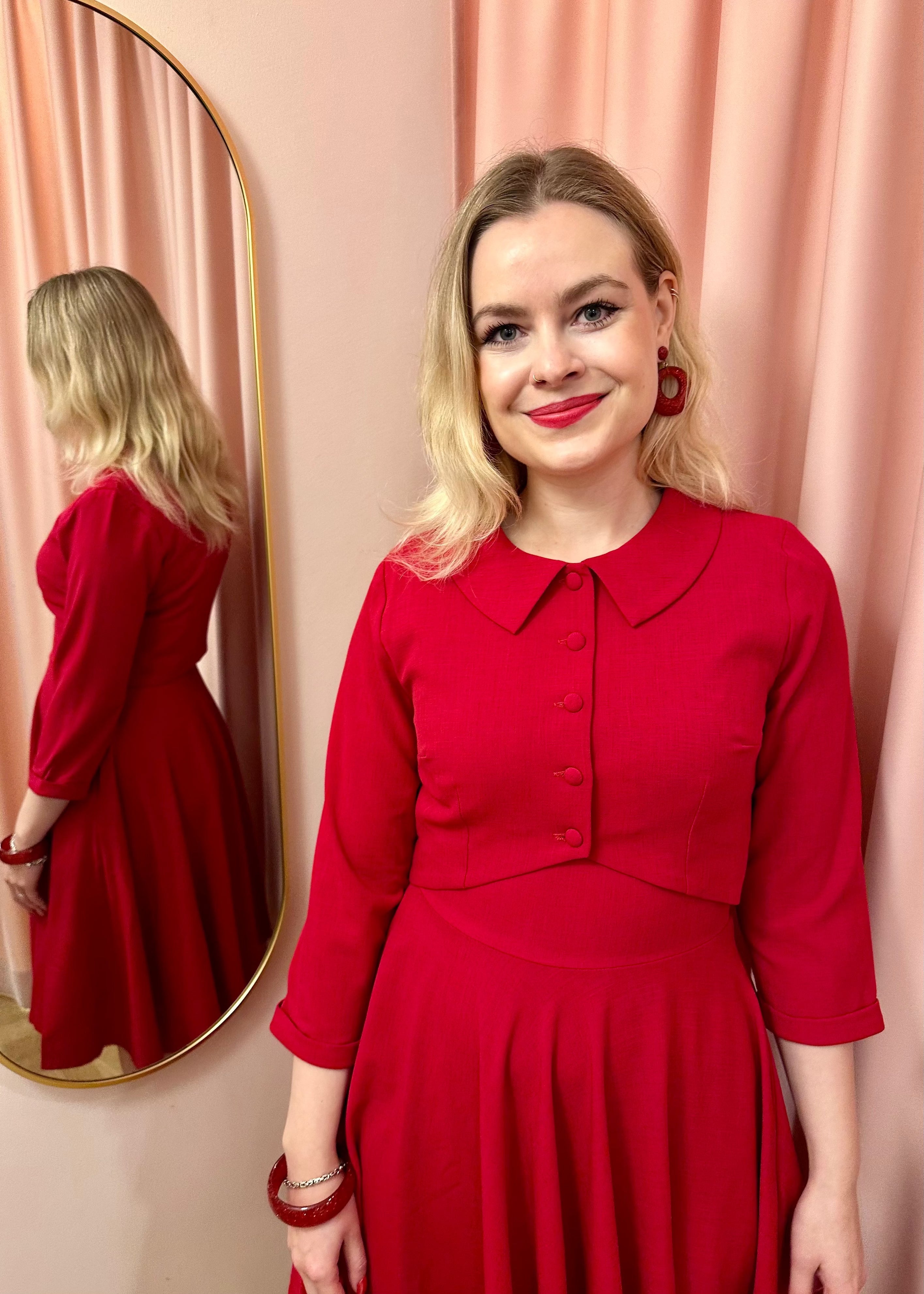 Ruby boatneck swingkjole - rød Kjoler Daisy Dapper
