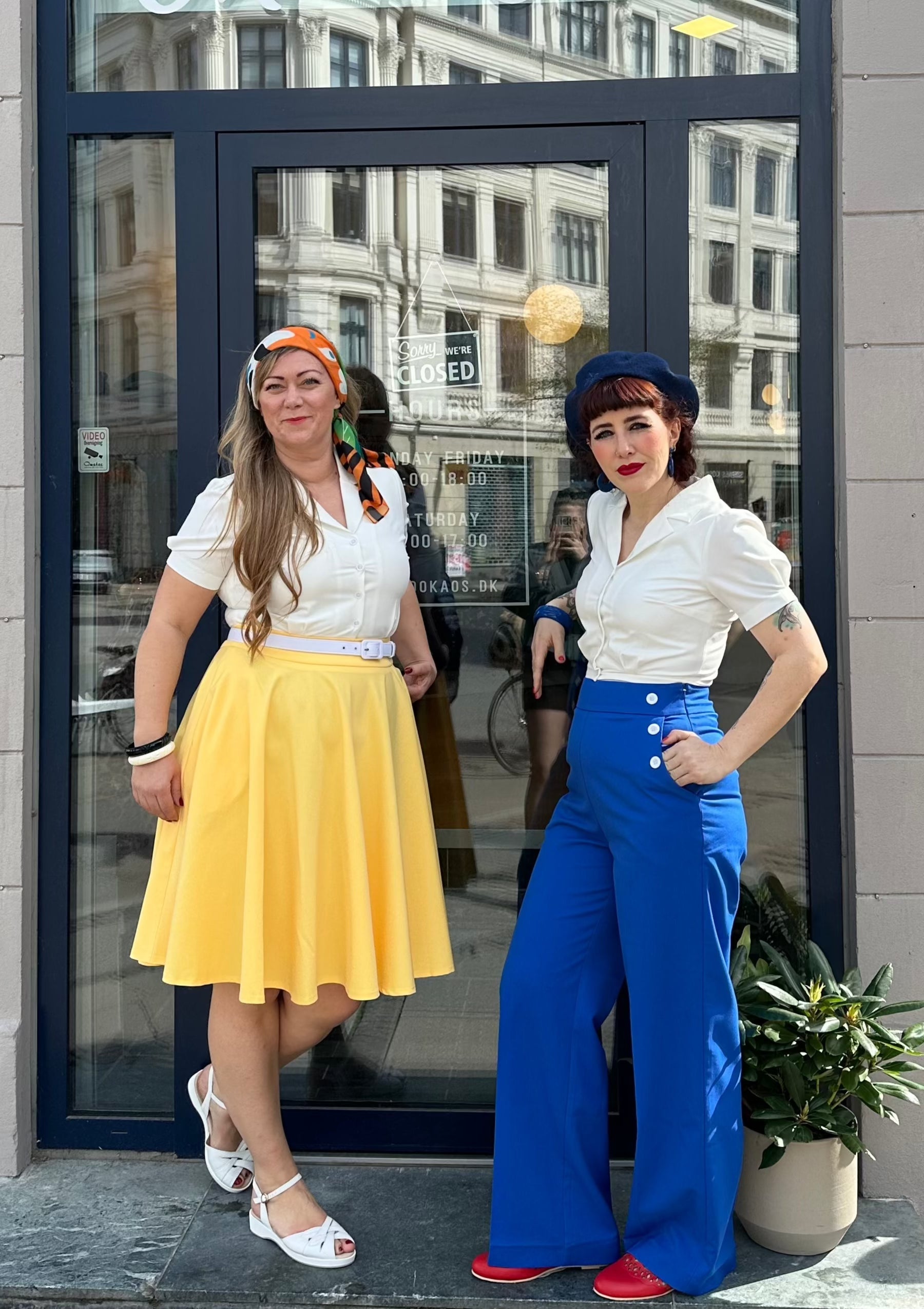 Sally højtaljede sailorbukser i koboltblå tøj Daisy Dapper