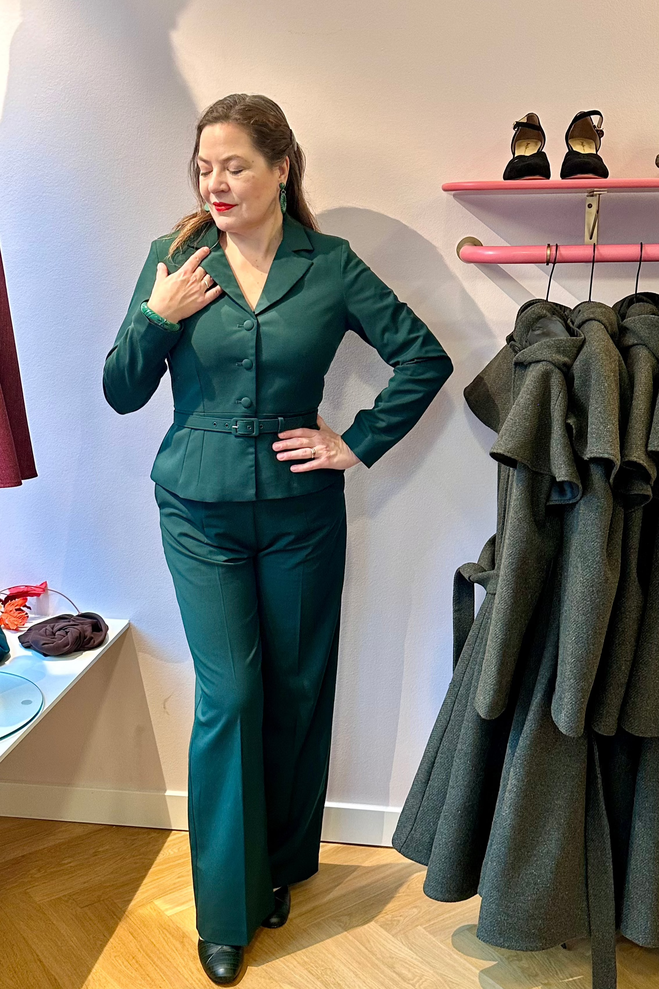 Siri taljeret blazer i grøn jakke Daisy Dapper