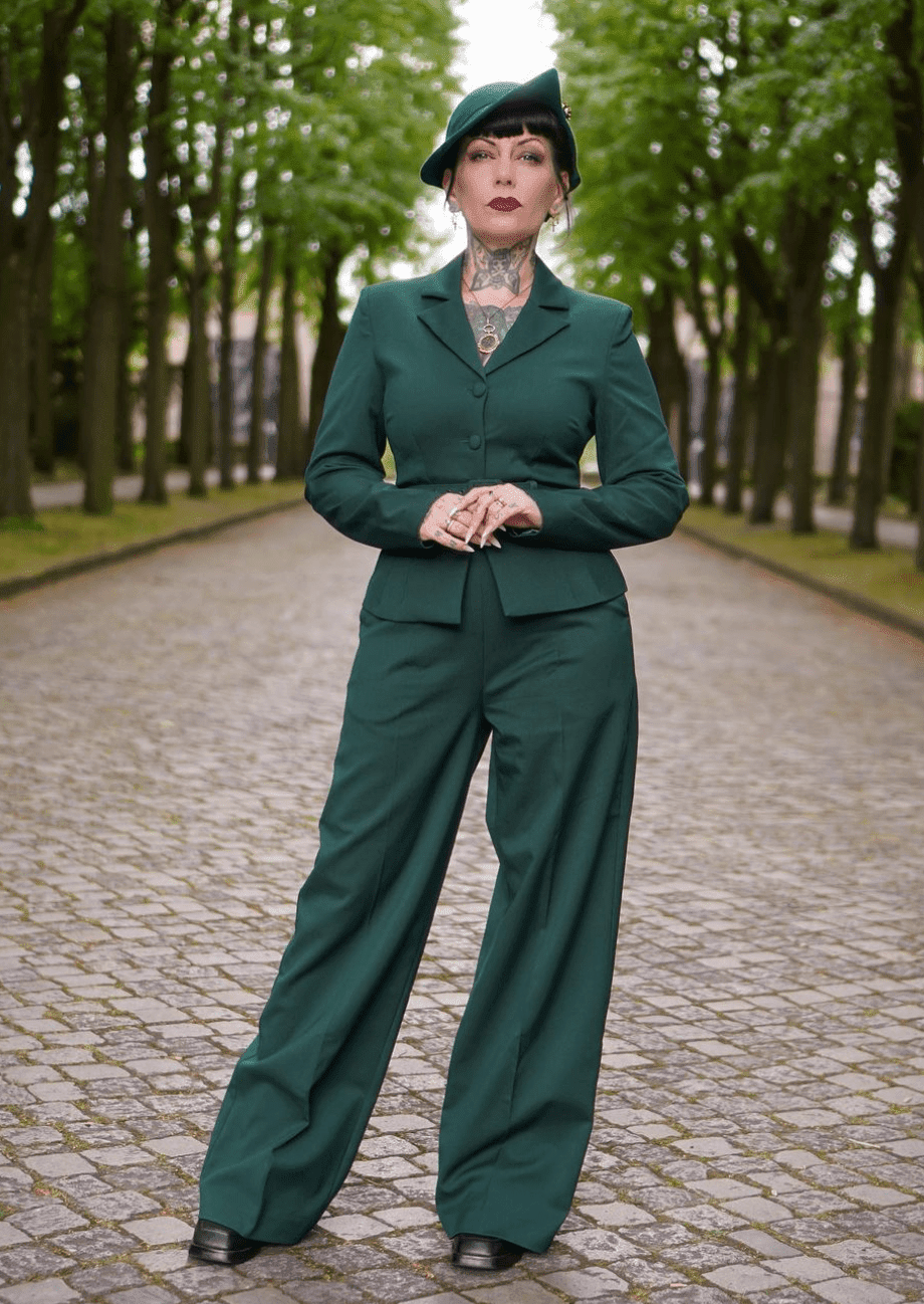 Siri taljeret blazer i grøn jakke Daisy Dapper