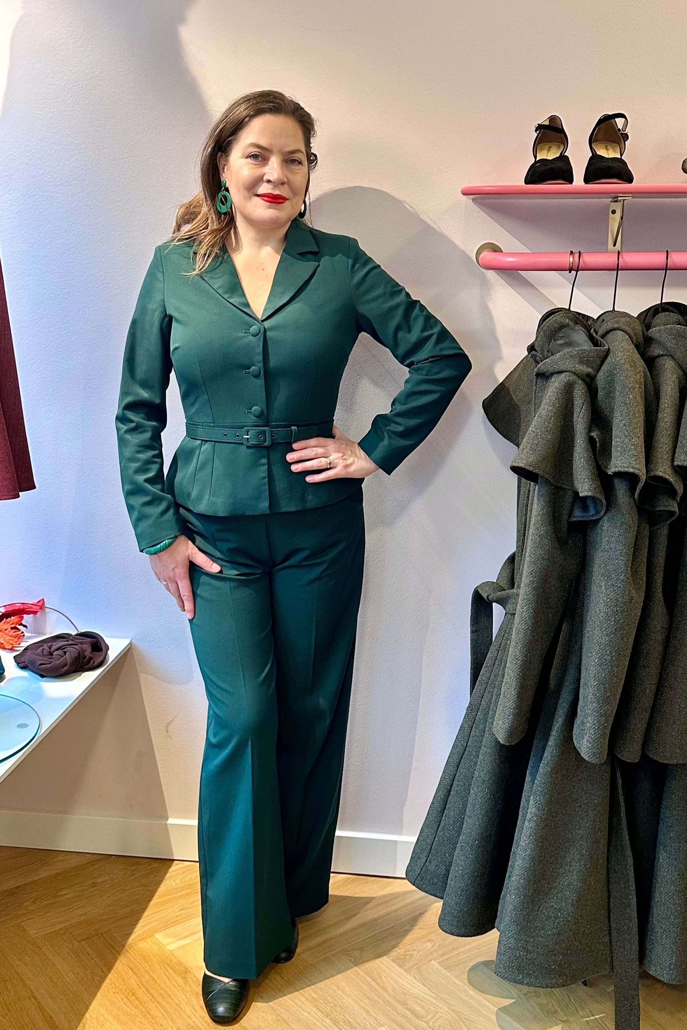 Siri taljeret blazer i grøn jakke Daisy Dapper