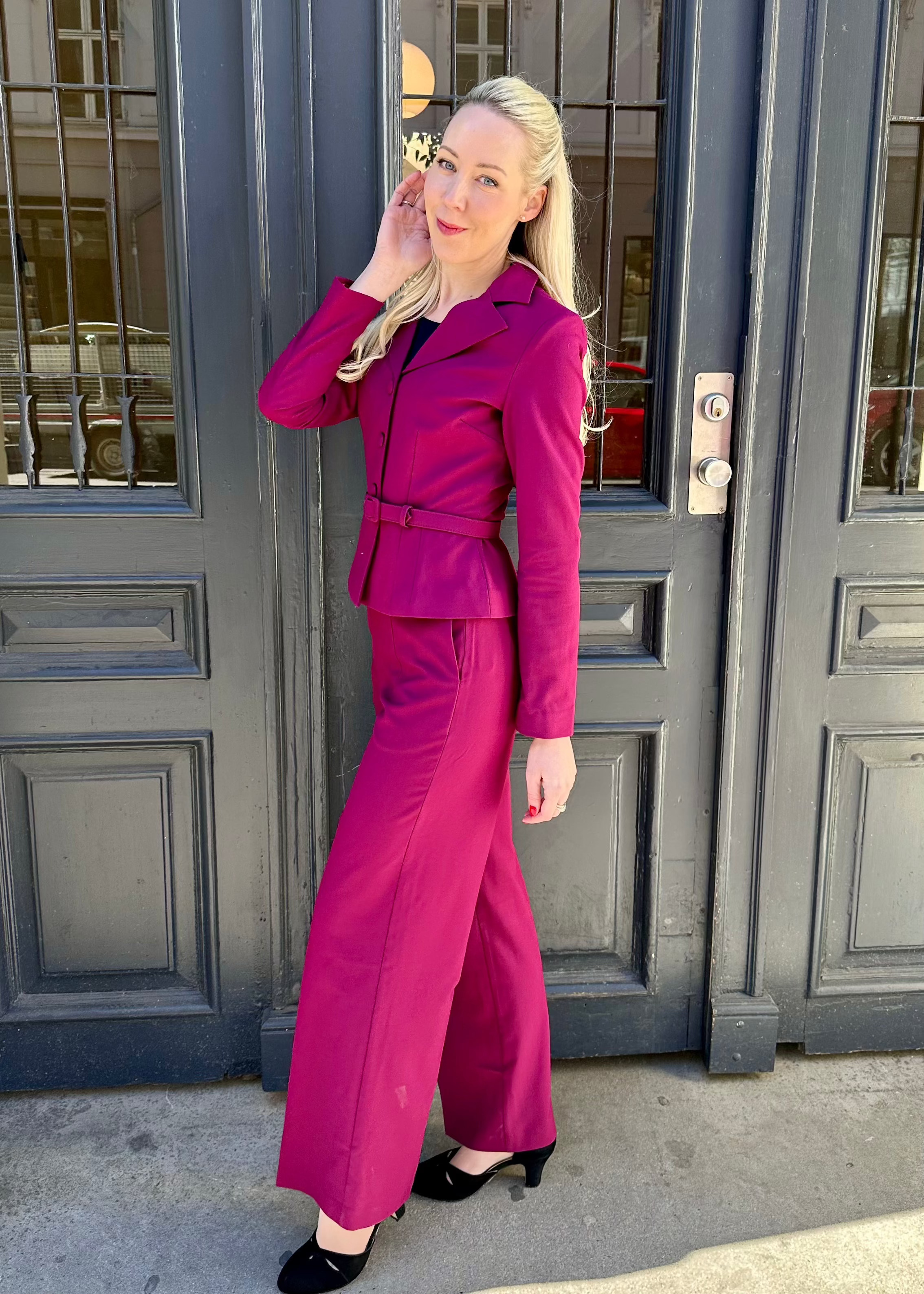 Siri taljeret blazer i magenta jakke Daisy Dapper