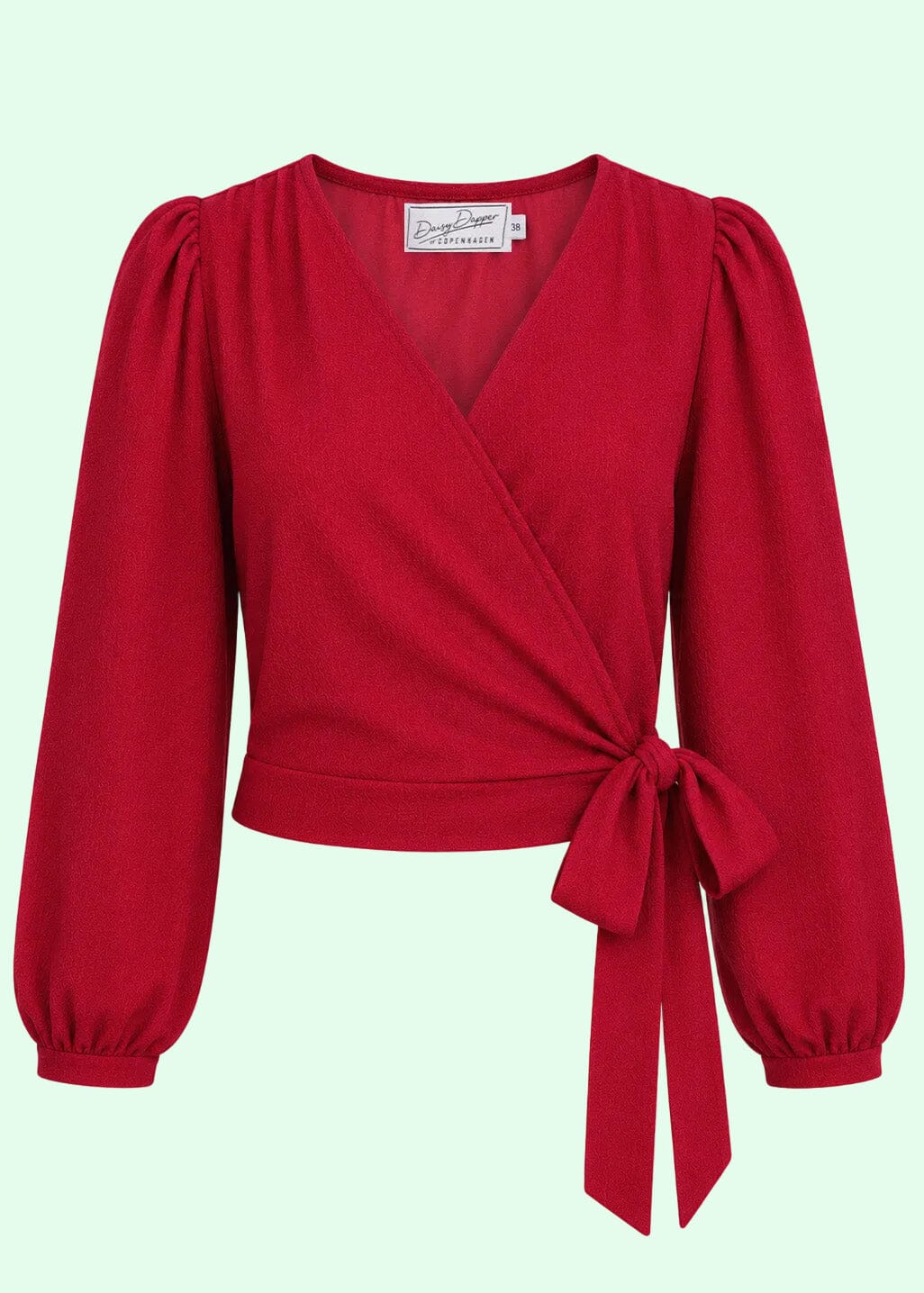 Slåom bluse med 3/4 lange ærmer - rød linen look slåom bluse Daisy Dapper