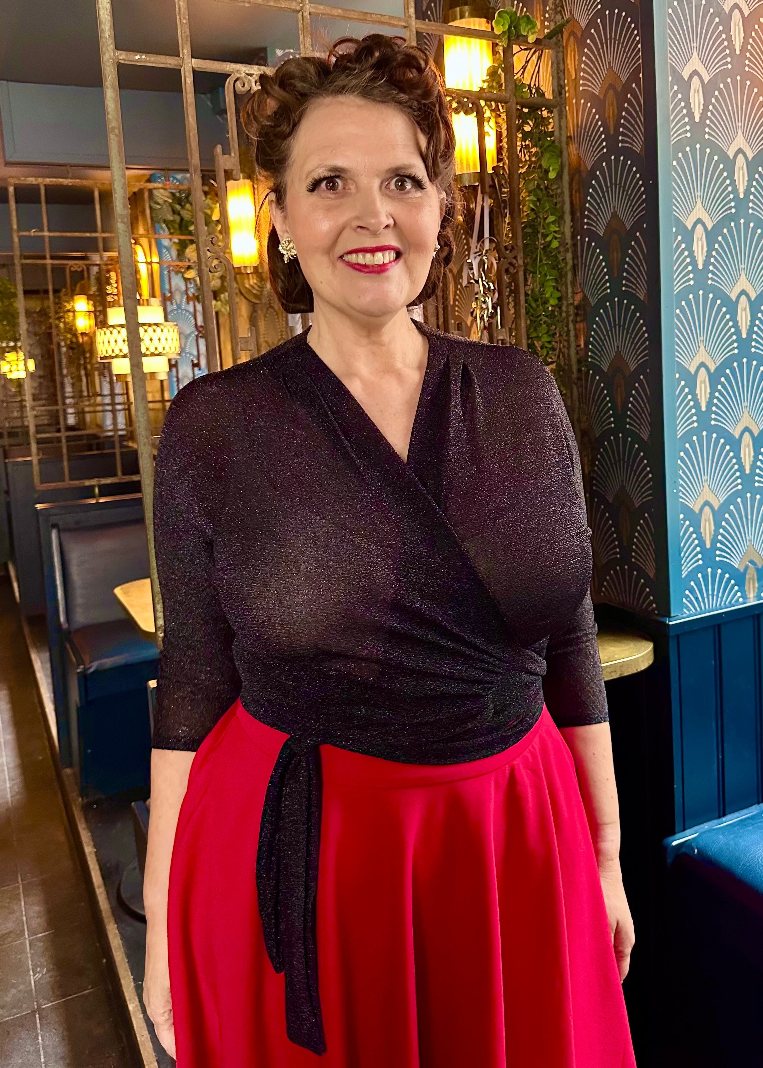 Slåom bluse med glimmer - sort Freddies Of Pinewood