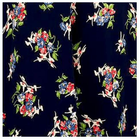 Slåom kjole i navy med Floral Dancer print slåom kjole Seamstress Of Bloomsbury