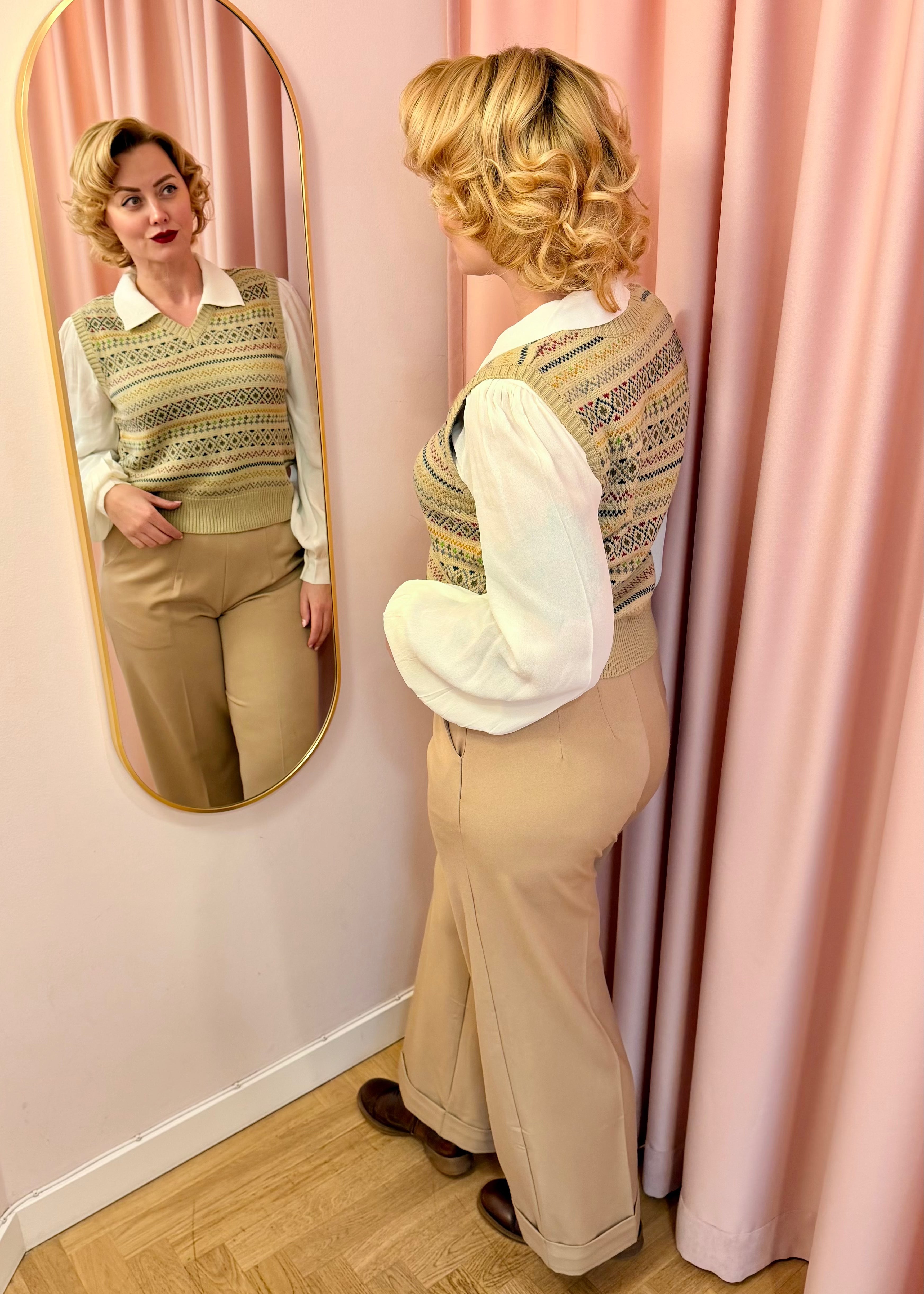 Slipover med fair isle mønster strik Seamstress Of Bloomsbury