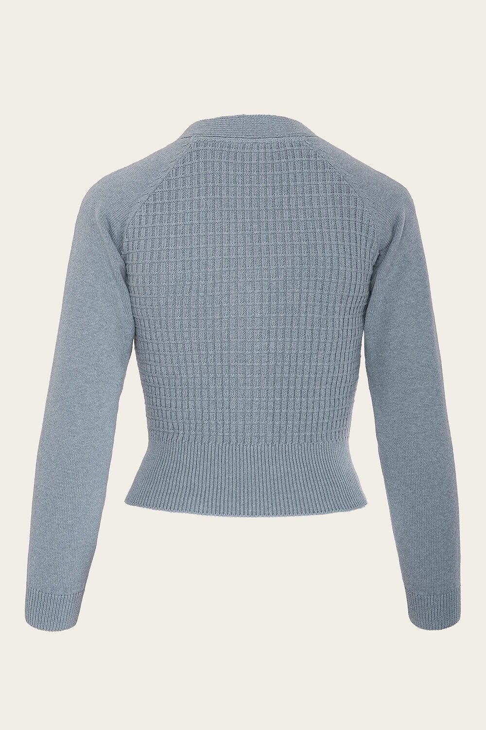 The Cable Knit College Cardigan - Støvet blå cardigan Emmy Design