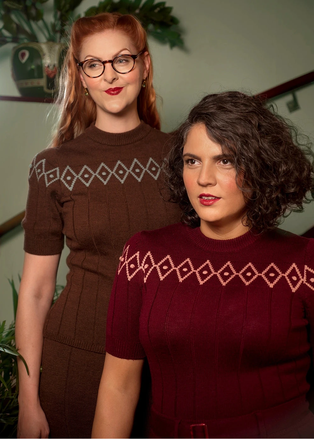The Darling Diamond Top - Black Cherry strik top Emmy Design
