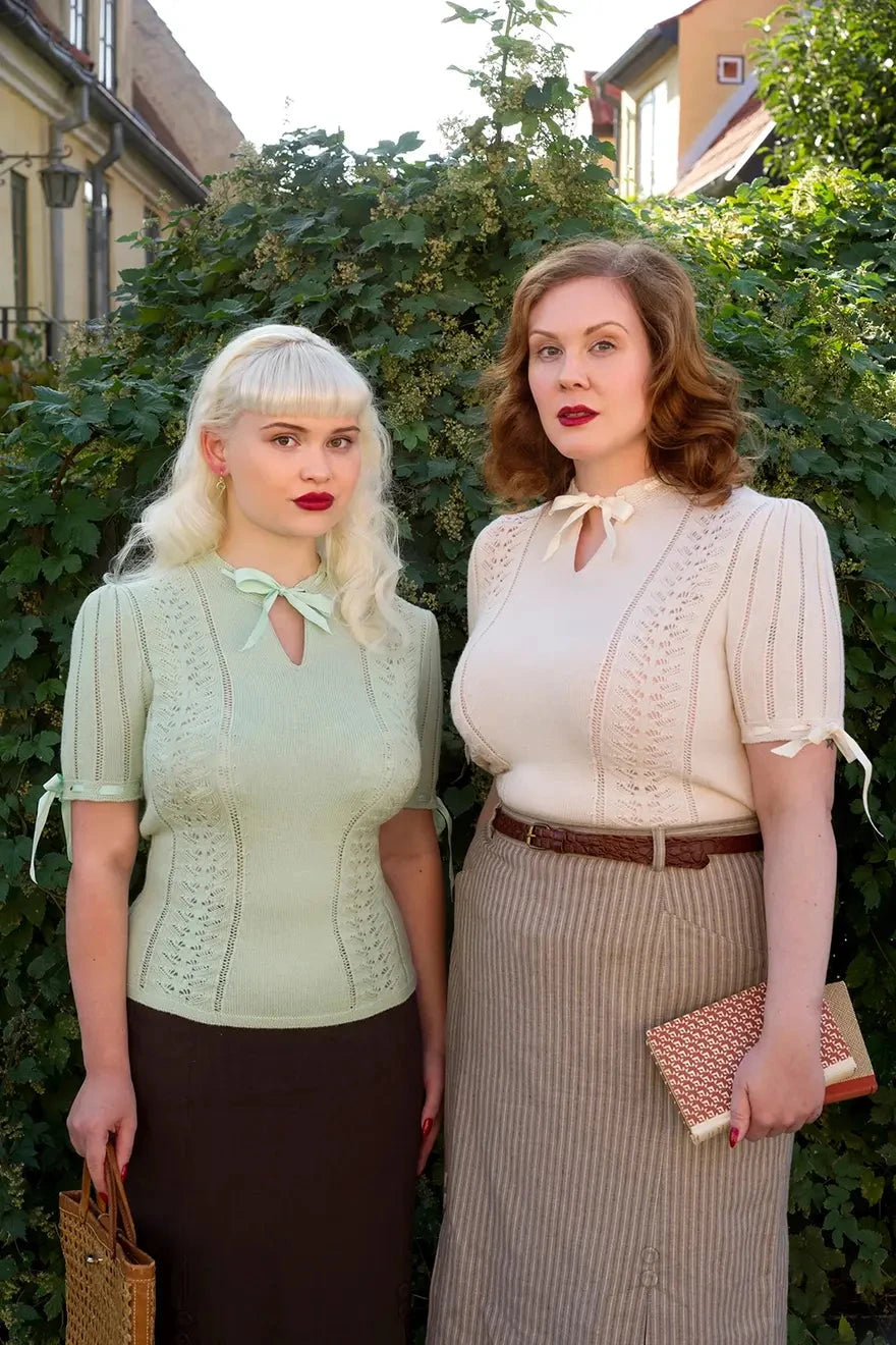 The Flirty 30's Skirt nederdel i taube nålestribet Nederdel Emmy Design