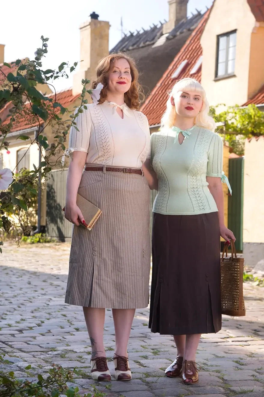 The Flirty 30's Skirt nederdel i taube nålestribet Nederdel Emmy Design