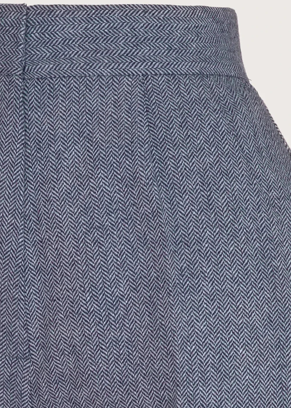 The Palazzo Perfection Pants - Midnight & ivory wool tweed bukser Emmy Design